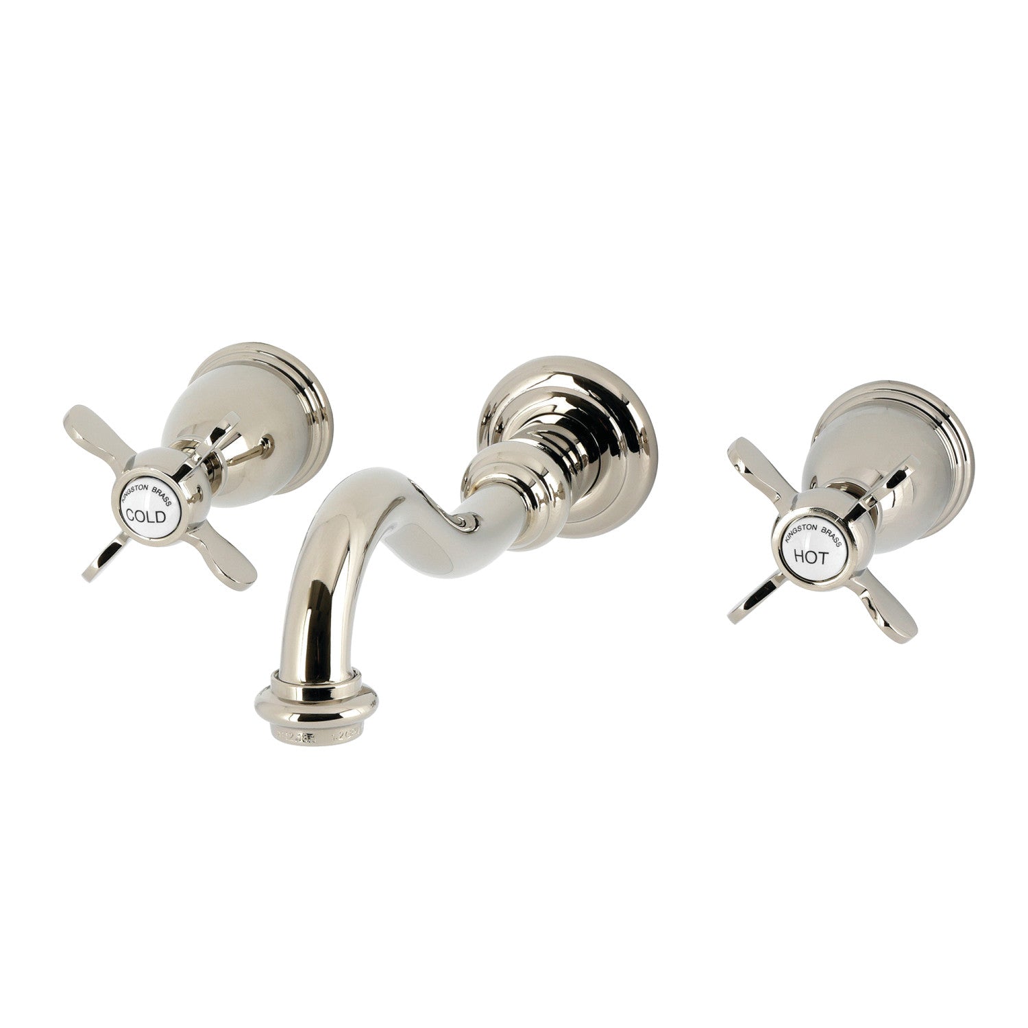 Kingston Heirloom KS3126BEX - Essex Double-Handle 3 trous Robinet de salle de bains mural, nickel poli