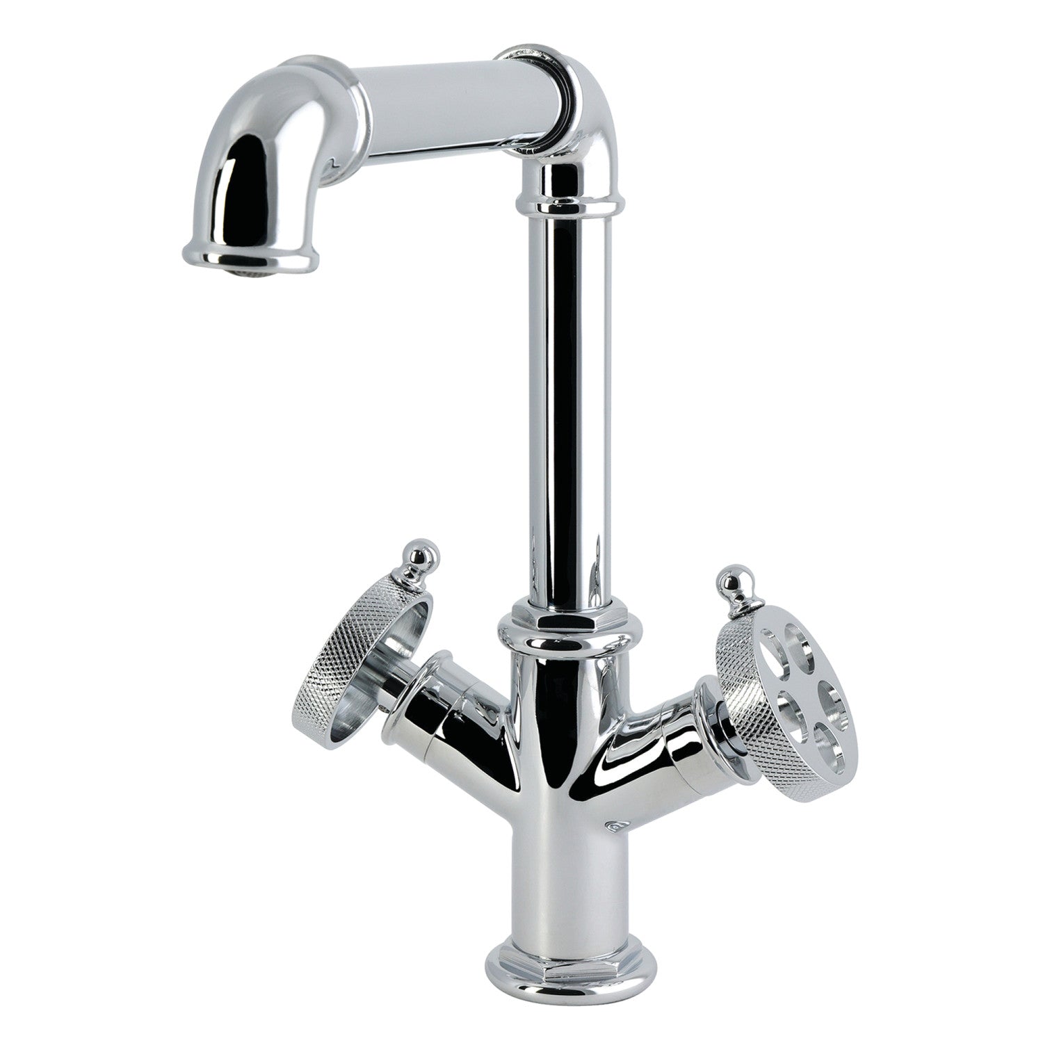 Kingston Wendell LS6401RKZ Robinet de bar à deux poignées 1 trou avec poignée moletée, chrome poli