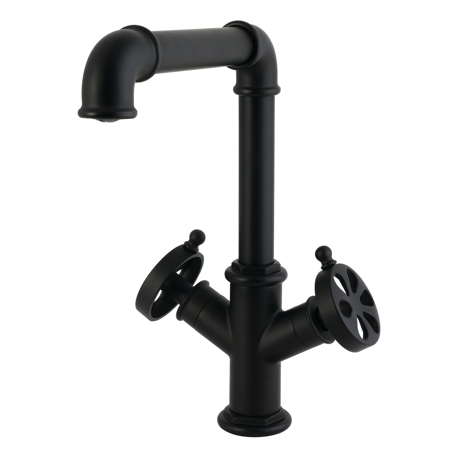 Kingston Belknap LS6500RX Robinet de cuisine à deux poignées 1 trou, noir mat