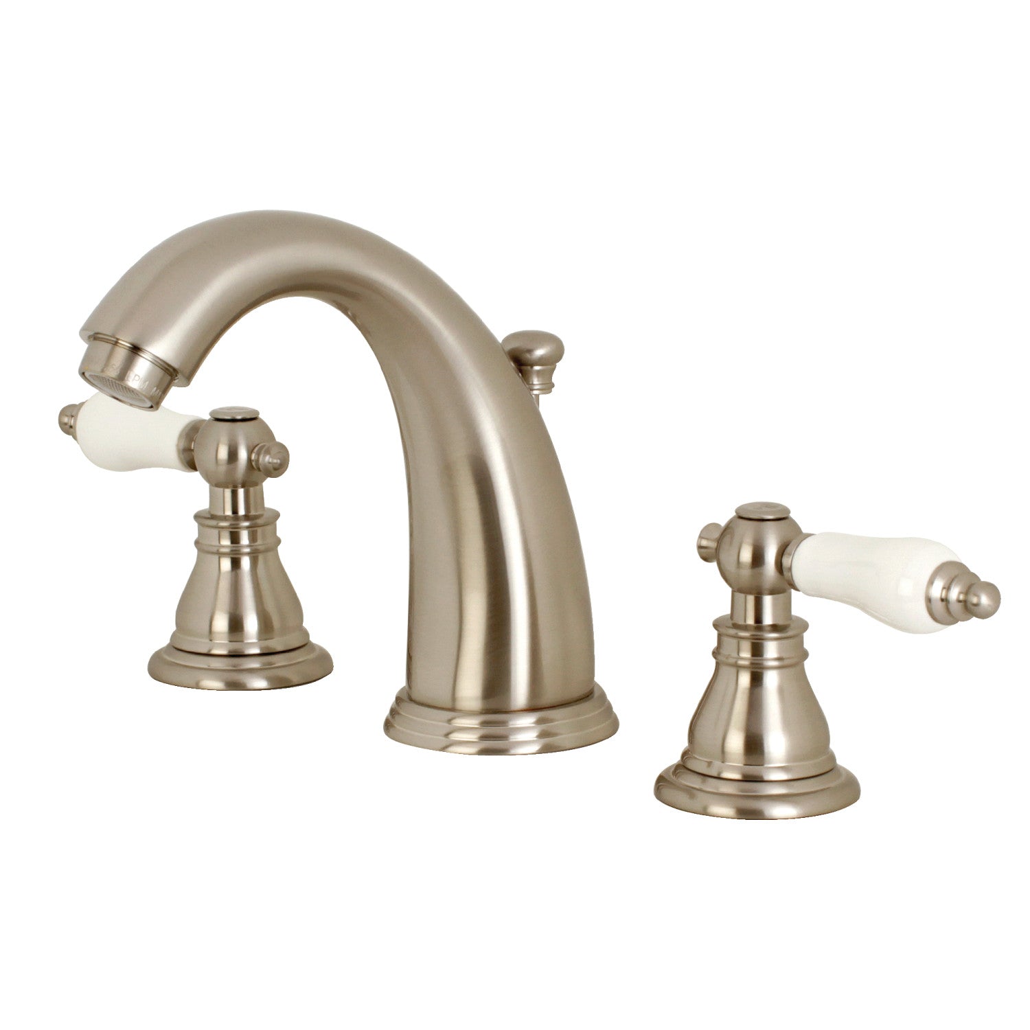 Kingston Heirloom KB988APL - Robinet de salle de bains à entraxe large avec drain à tirette, nickel brossé