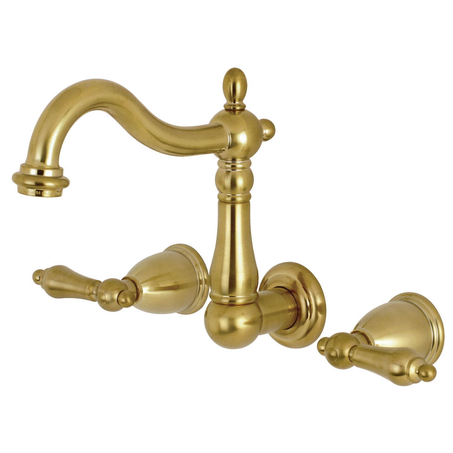Kingston Heirloom KS1257AL - Robinet de salle de bains à double poignée Heritage 3 trous, laiton brossé