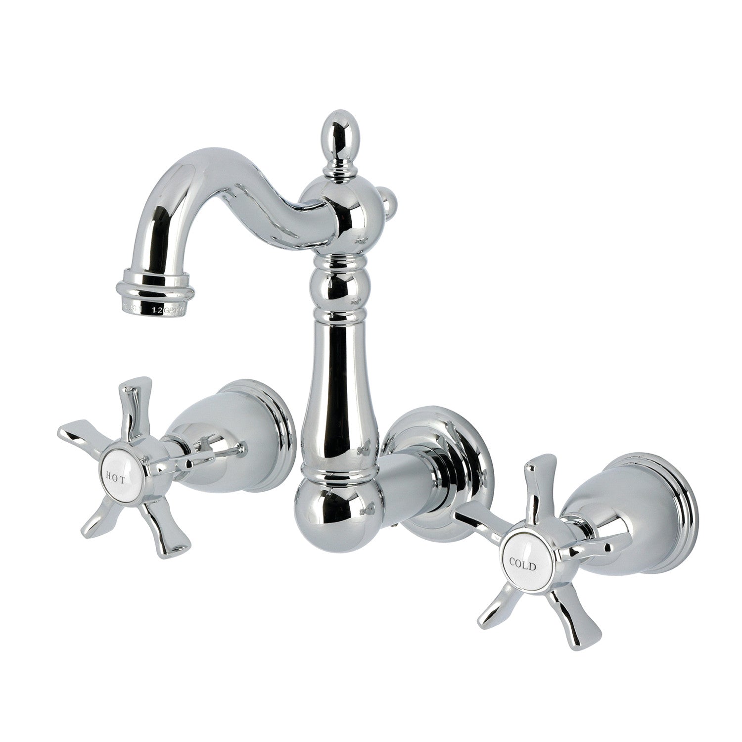 Kingston Heirloom KS1221NX - Hamilton Double-Handle 3 trous Robinet de salle de bains mural, chrome poli