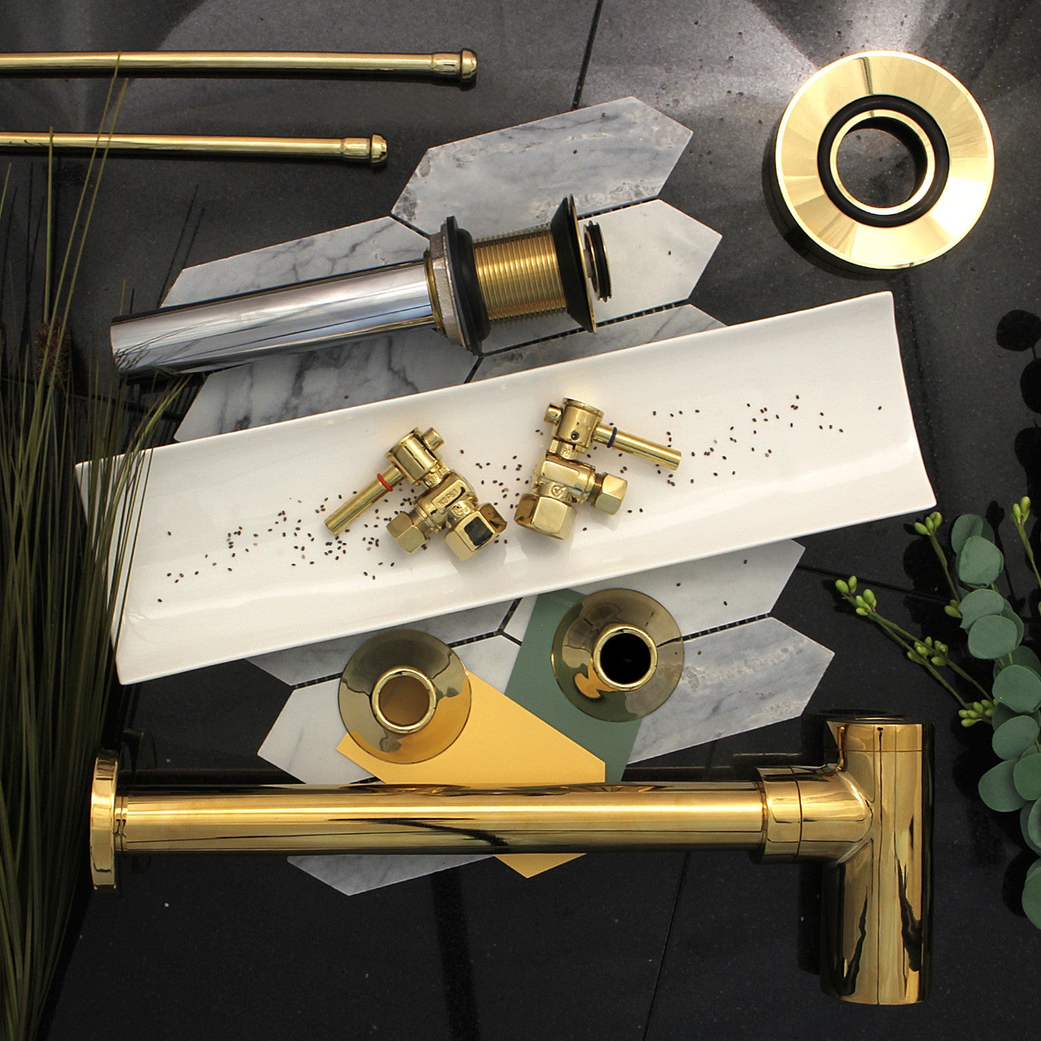 Kingston Trimscape EV8002 Brass Push Pop-Up Bathroom Sink Drain without Overflow, 22 Gauge, Polished Brass