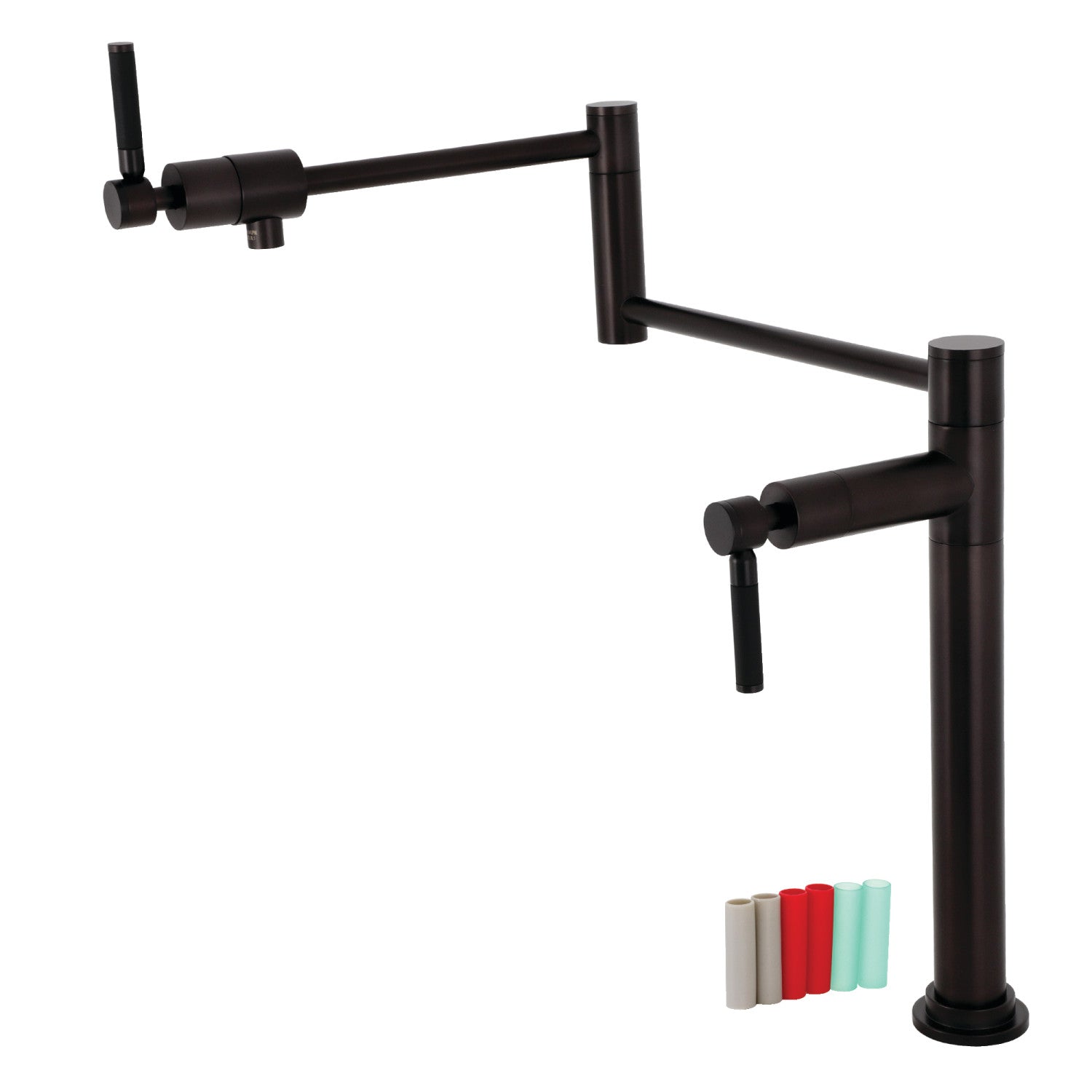 Kingston Sona KS4705DKL - Robinet de remplissage de pot de plate-forme à deux poignées Kaiser 1 trou, bronze frotté à l'huile