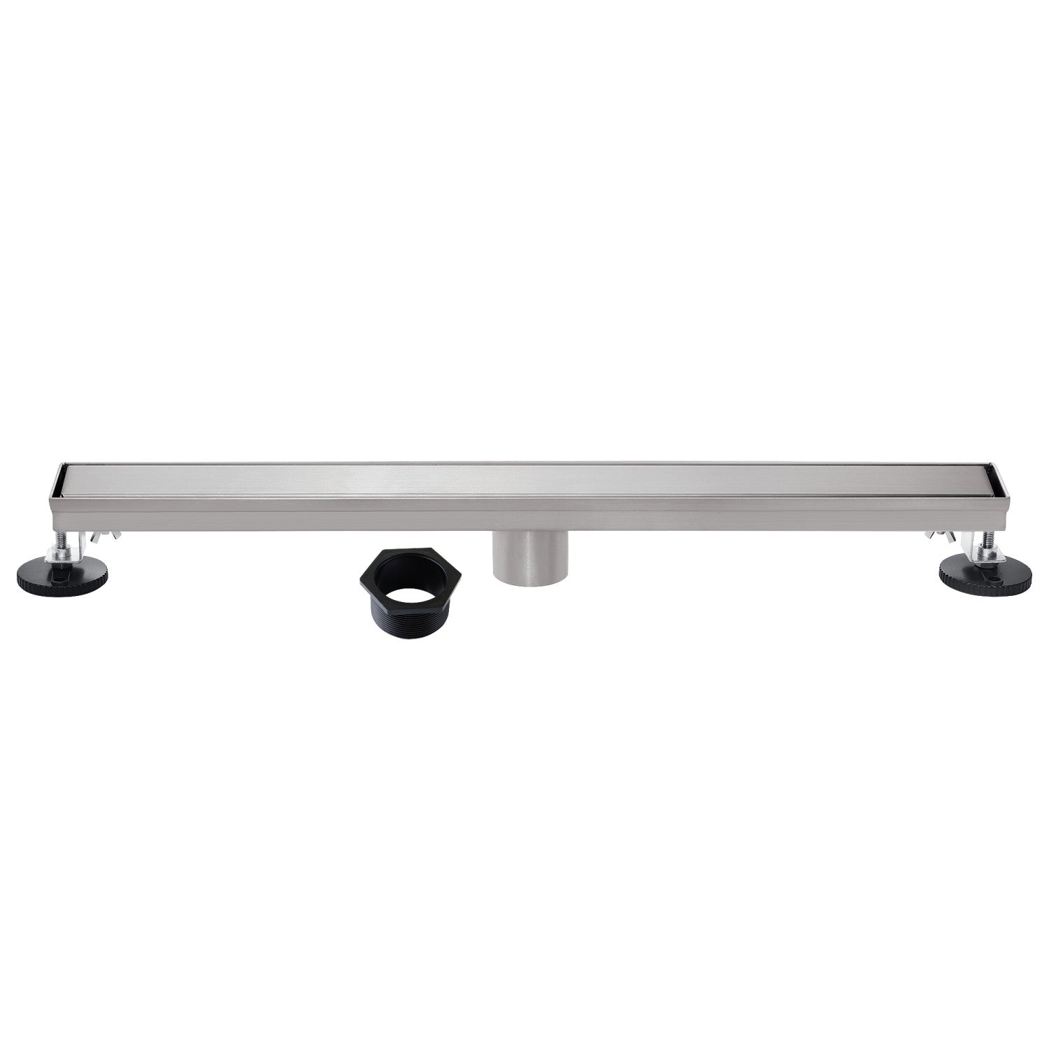 Kingston Watercourse BSF2828 28-Inch Stainless Steel Linear Shower Drain with Reversible Tile Insert and Flat Grate, Brushed Nickel