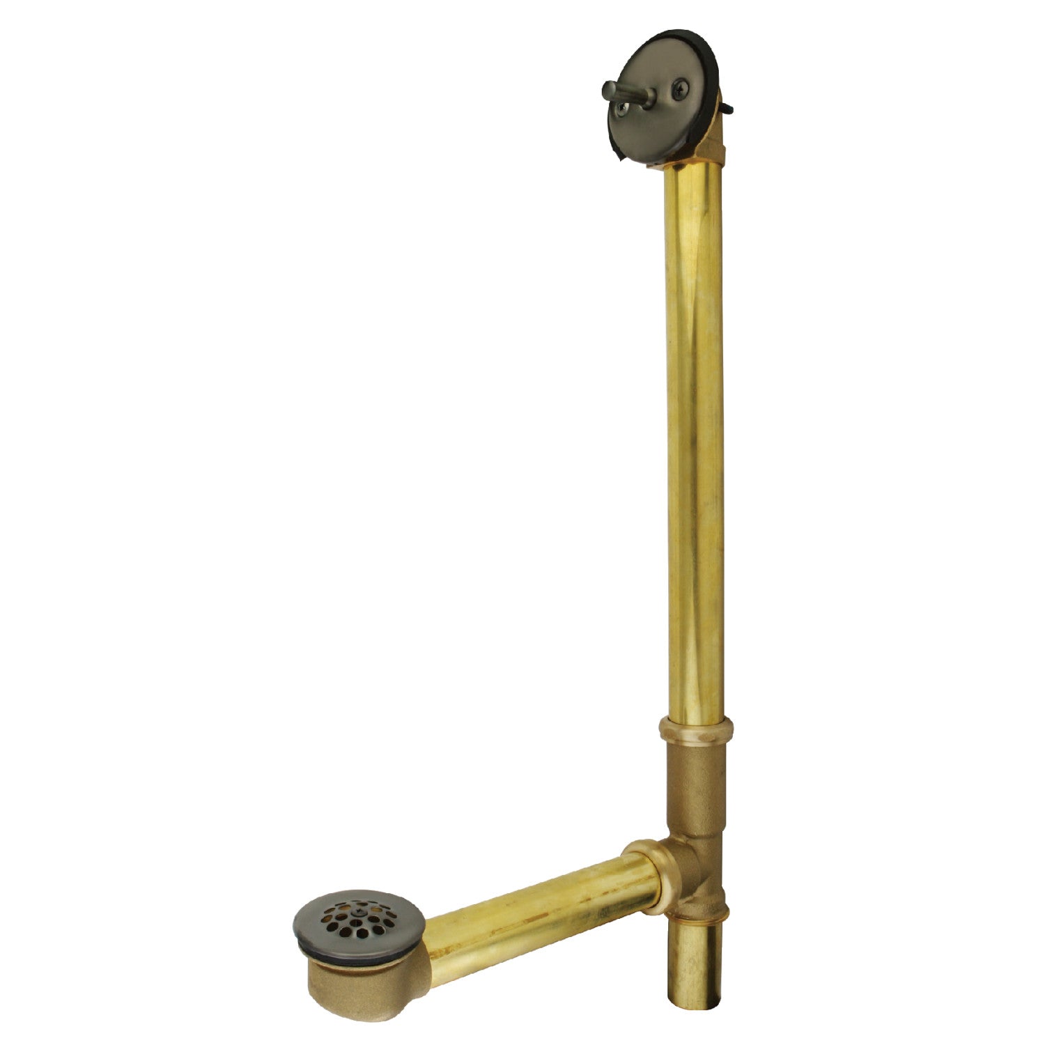 Kingston Tulare DTL1185 - Made To Match 23-Inch Brass Trip Lever Tub Waste and Overflow with Grid Strainer, Oil Rubbed Bronze