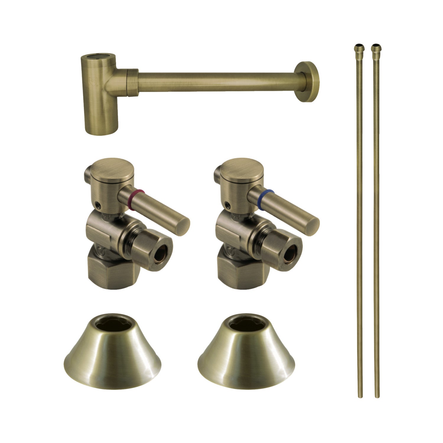 Kingston Sona CC43103DLLKB30 - Trimscape Modern Plumbing Sink Trim Kit with Bottle Trap, Antique Brass