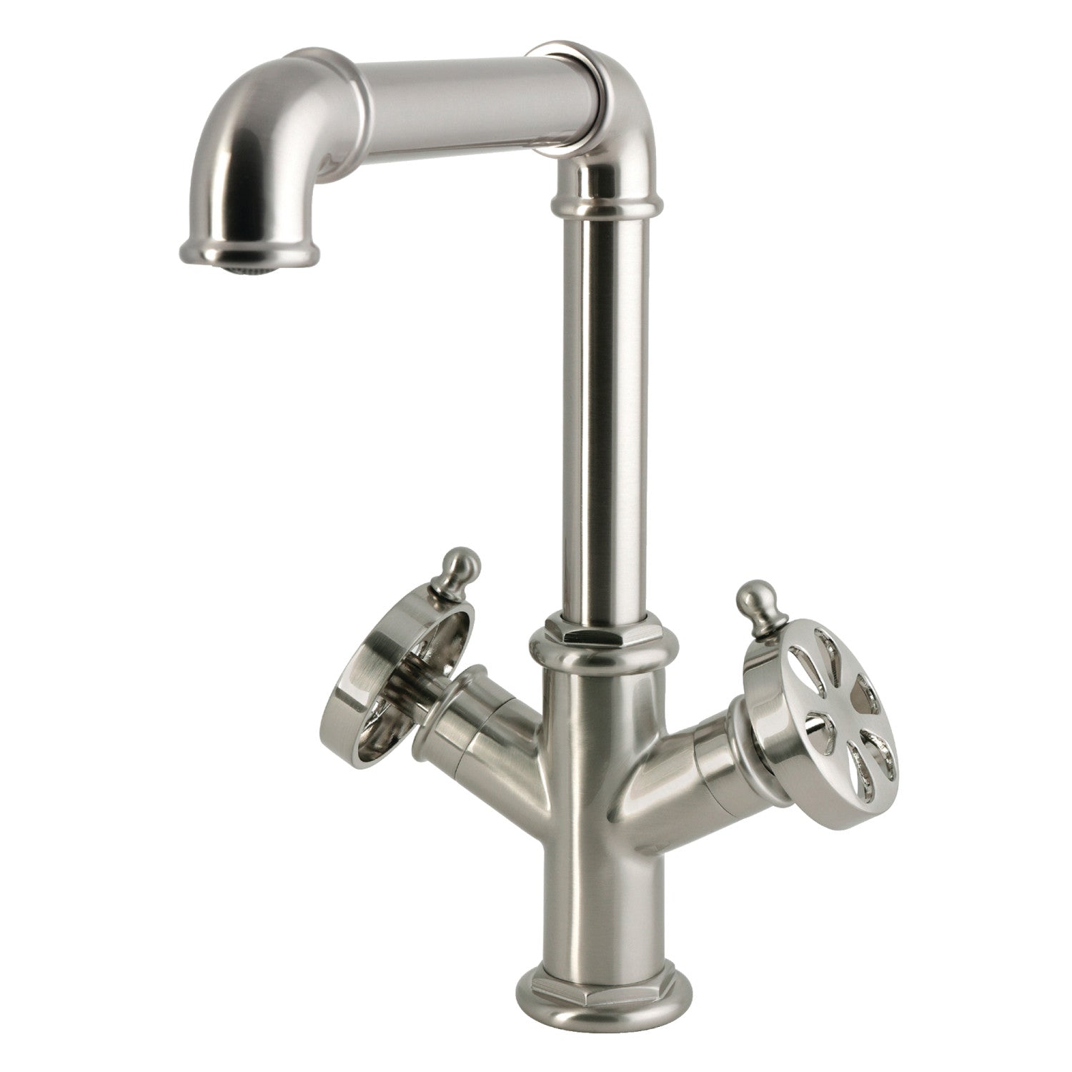 Kingston Belknap LS6408RX Robinet de bar à deux poignées 1 trou, nickel brossé
