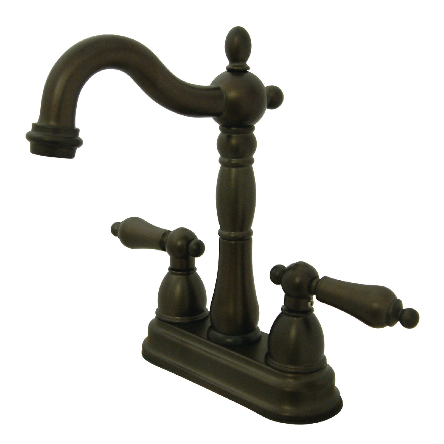 Kingston Heirloom KB1495AL - Robinet de barre de plate-forme à deux poignées Heritage 2 trous, bronze frotté à l'huile