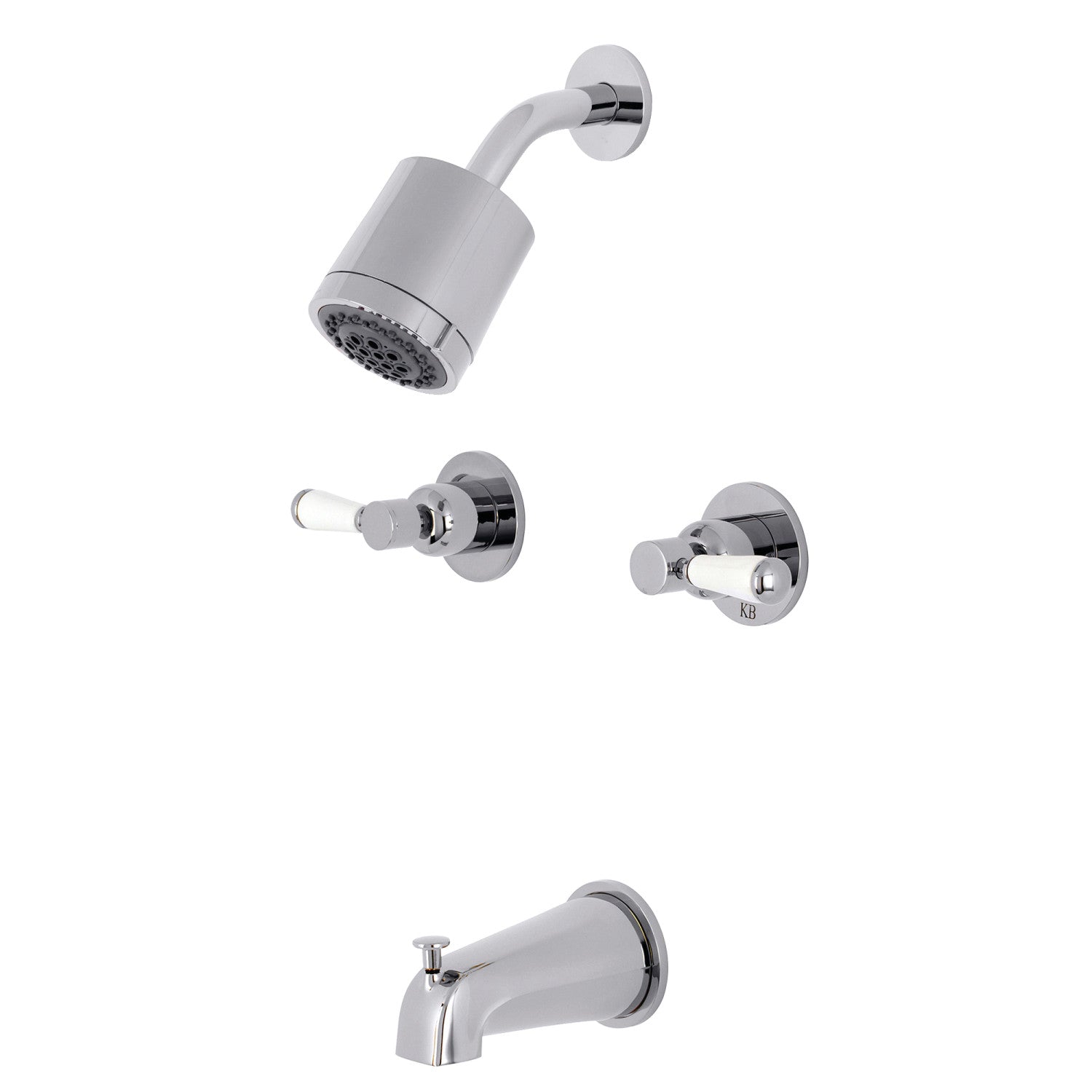 Kingston Tulare KBX8141DPL - Robinet de douche et baignoire à double poignée, Paris, chrome poli
