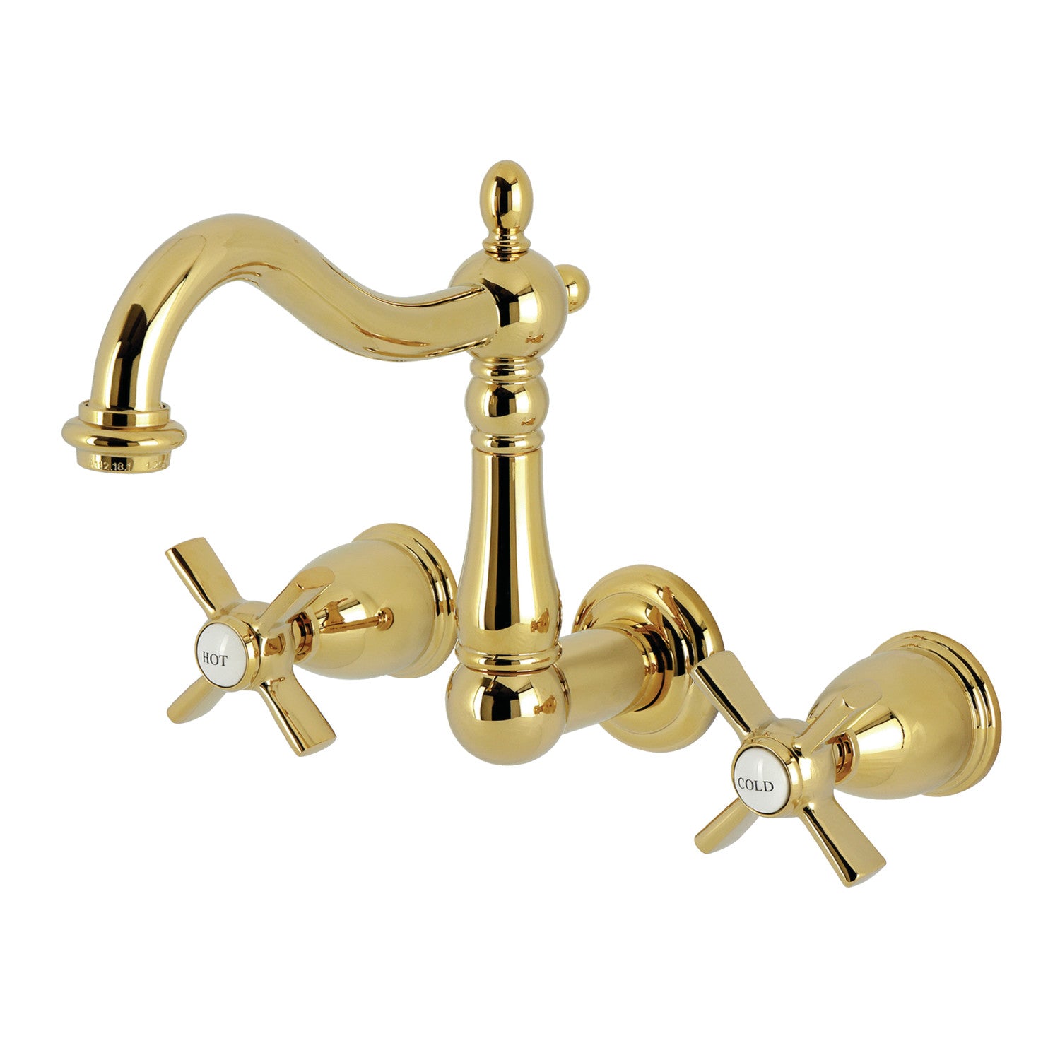 Kingston Heirloom KS1222ZX - Robinet de salle de bains à double poignée Millennium 3 trous, laiton poli