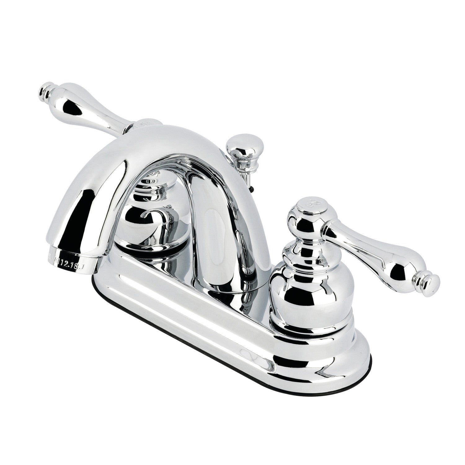 Kingston Heirloom KB5611AL - Robinet de salle de bains à double poignée de restauration 3 trous montage sur plage 4-Inch Centerset avec drain à tirette, chrome poli
