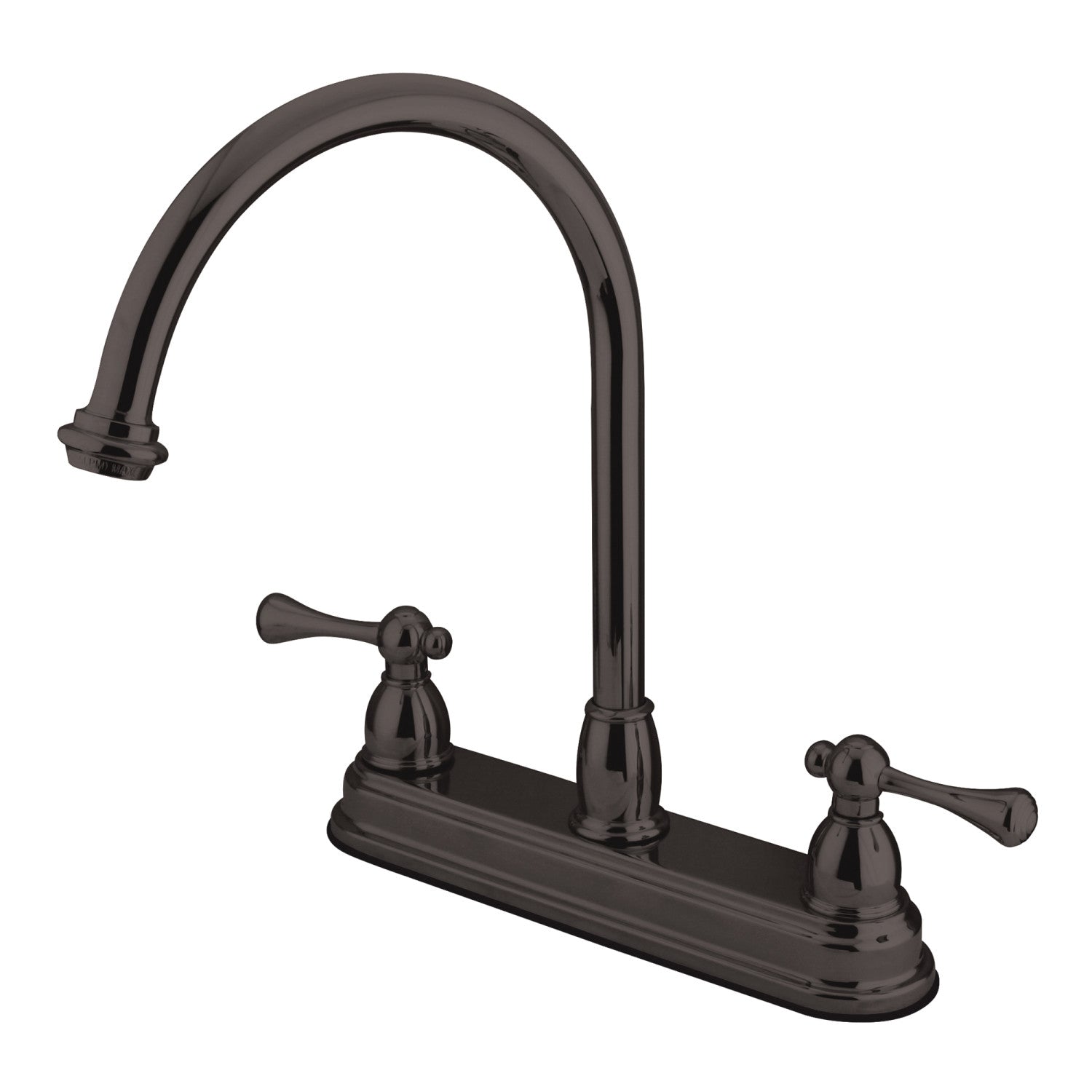Kingston Tulare KB3745BL Robinet de cuisine à deux poignées 3 trous 8" Centerset, Bronze frotté à l'huile