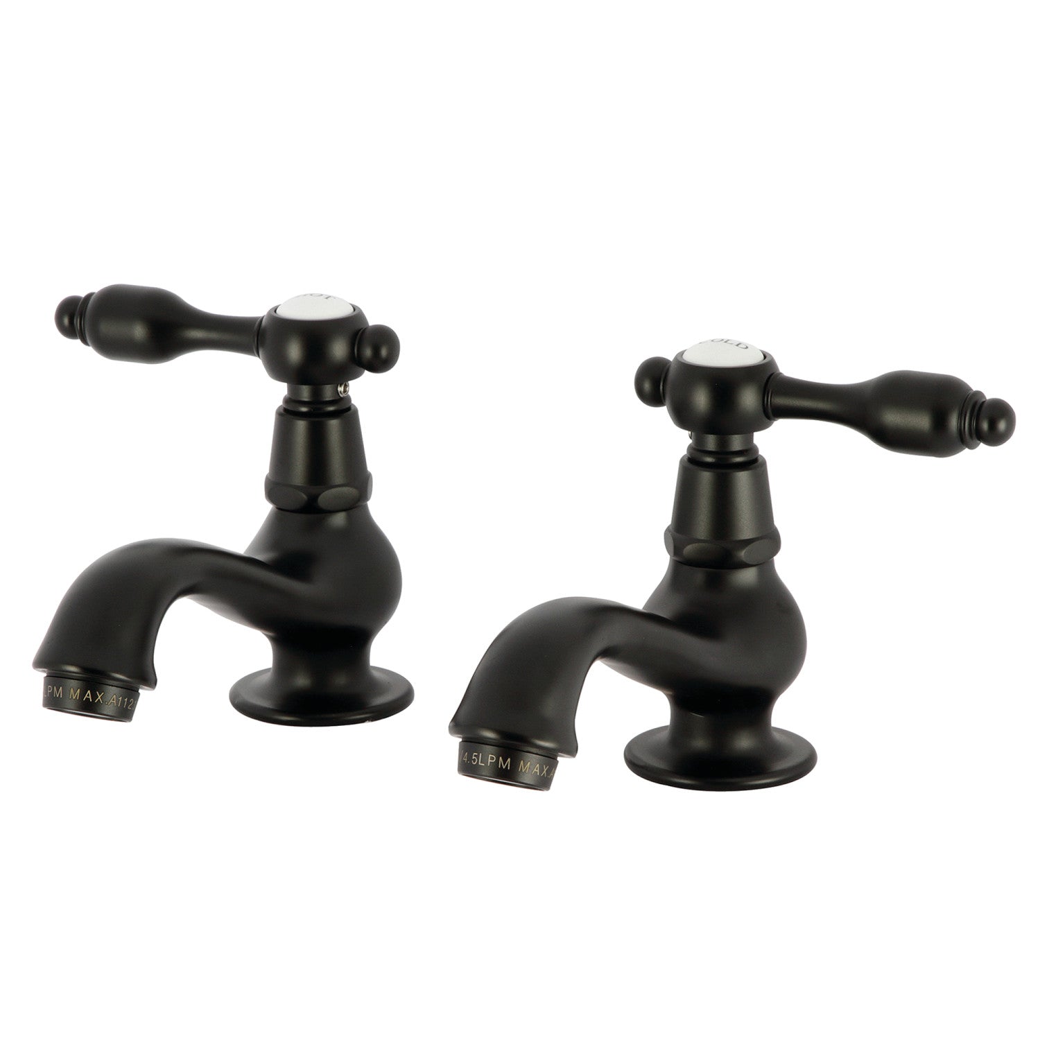Kingston Heirloom KS1100TAL - Robinet de lavabo à deux poignées Tudor, noir mat