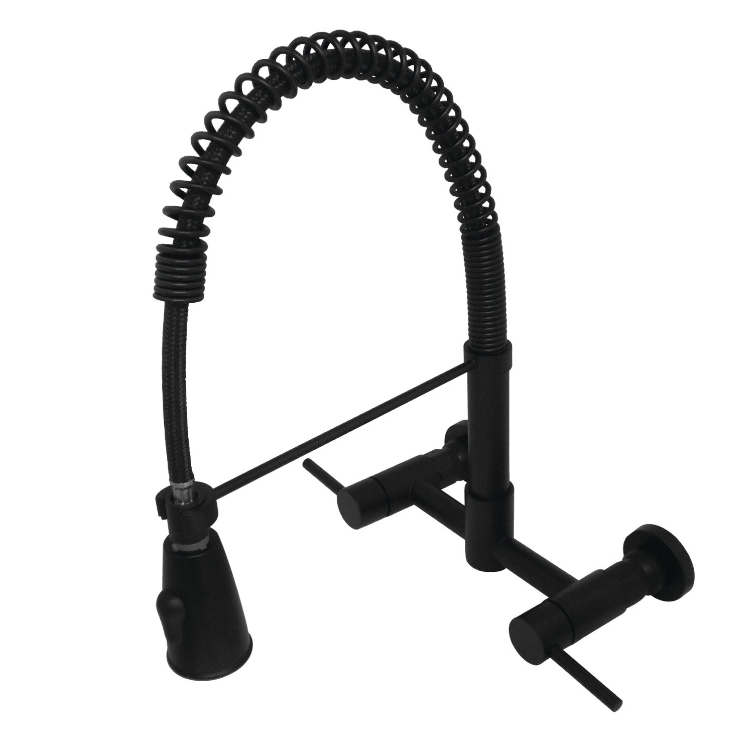 Kingston Sona GS8280DL - Concord Double-Handle 2 trous Robinet de cuisine pré-rouleau, noir mat