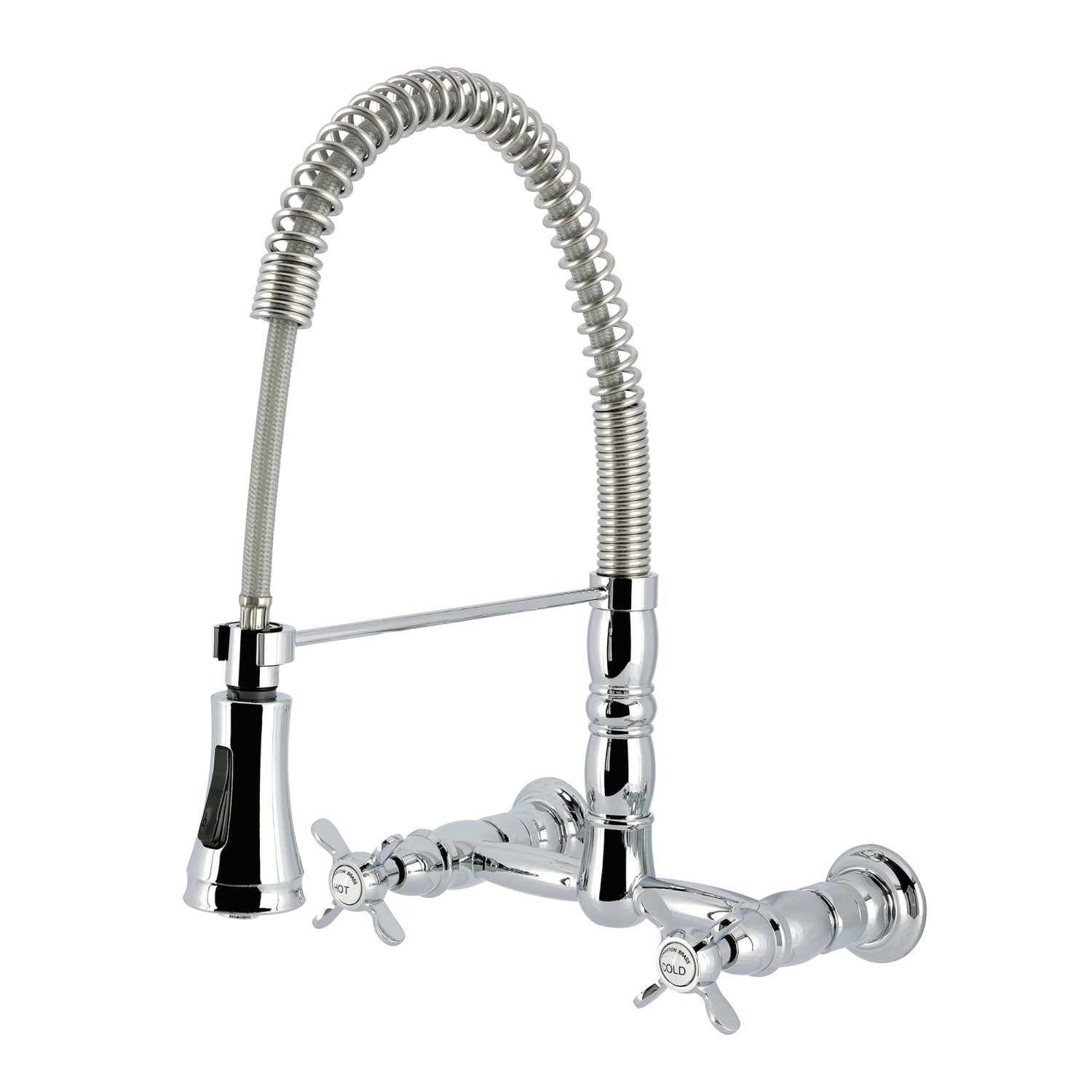 Kingston Tulare GS1241BEX - Essex Double-Handle 2 trous Robinet de cuisine pré-rouleau, chrome poli