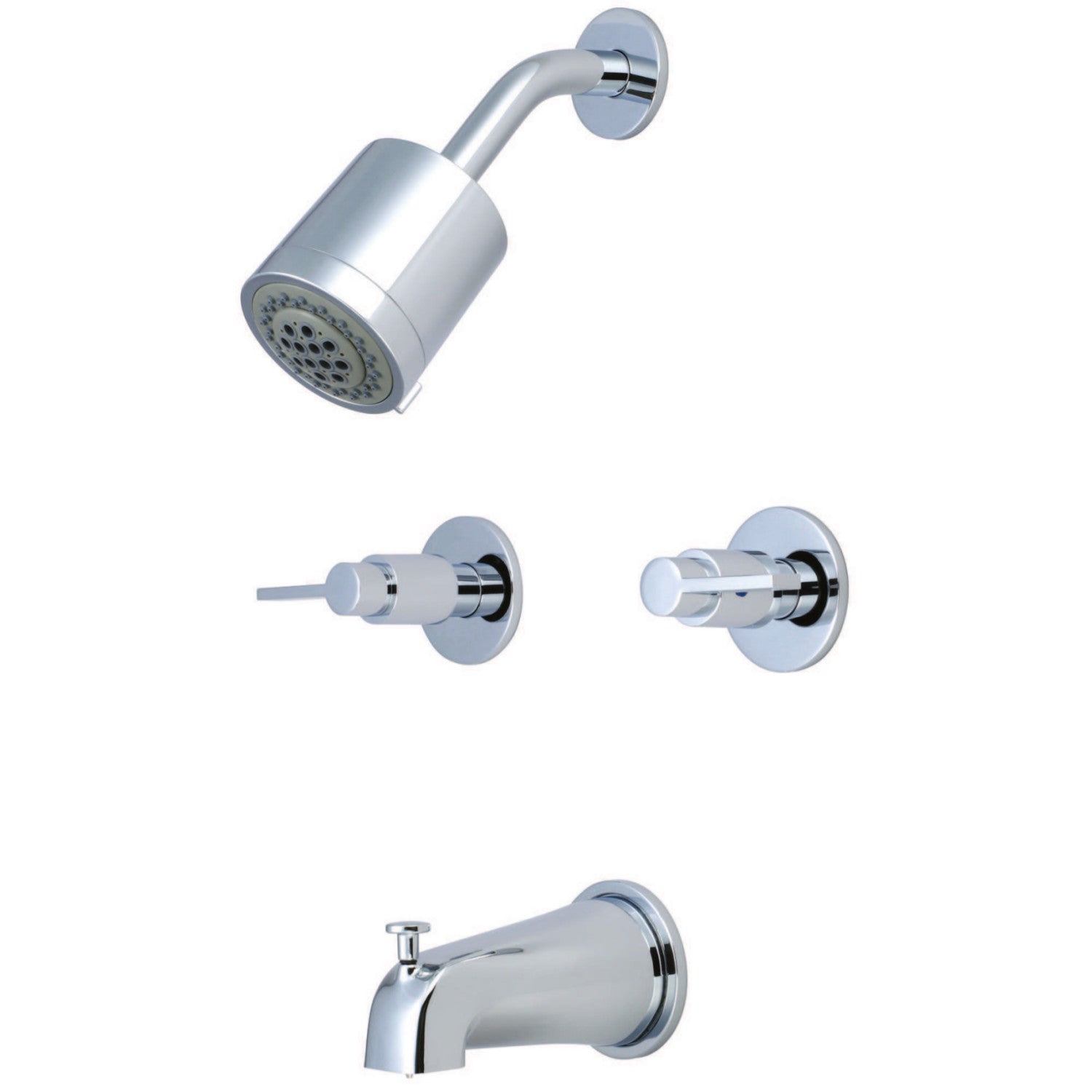 Kingston Sona KBX8141NDL - Robinet de baignoire et de douche à double poignée NuvoFusion, chrome poli