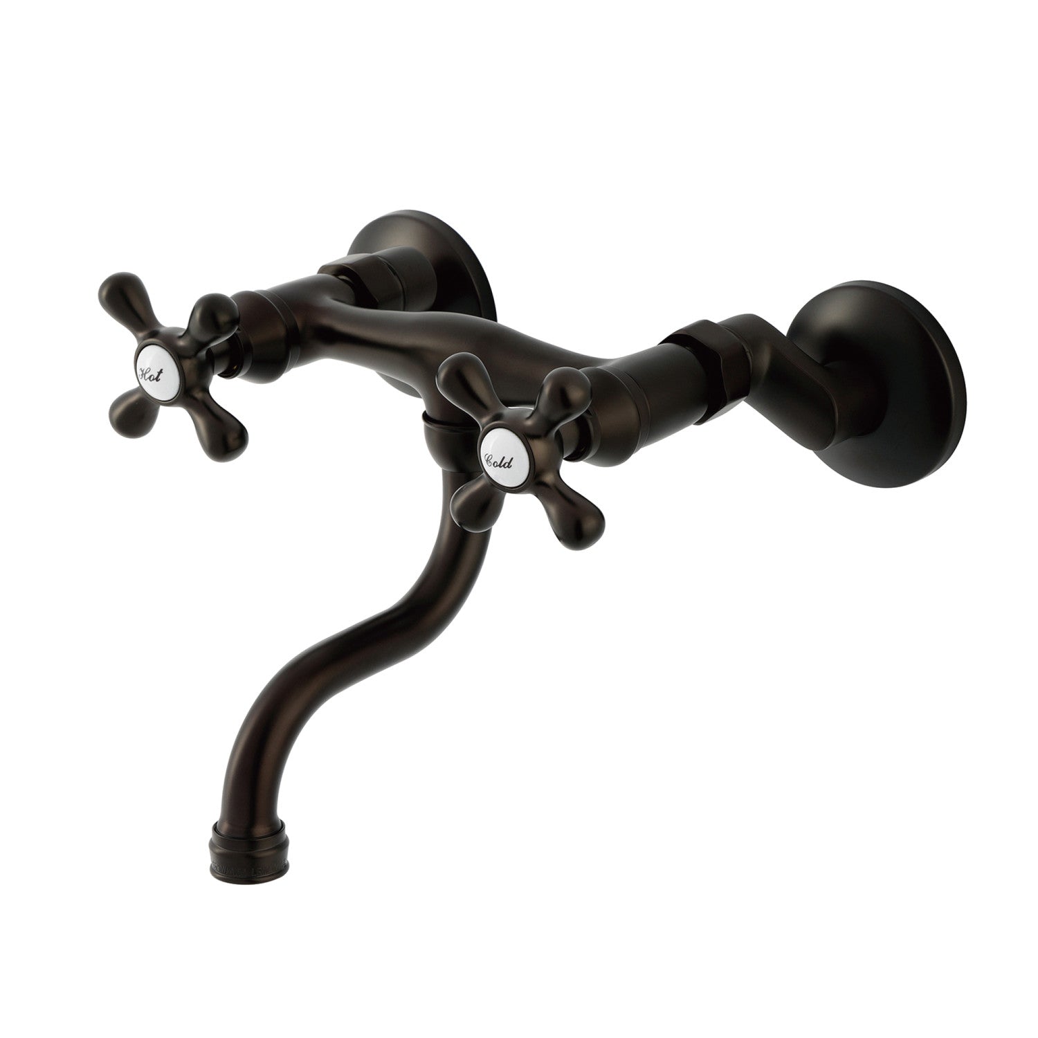 Kingston Heirloom KS2115AX - Robinet de salle de bains à double poignée 2 trous Wall Mount, bronze frotté à l'huile