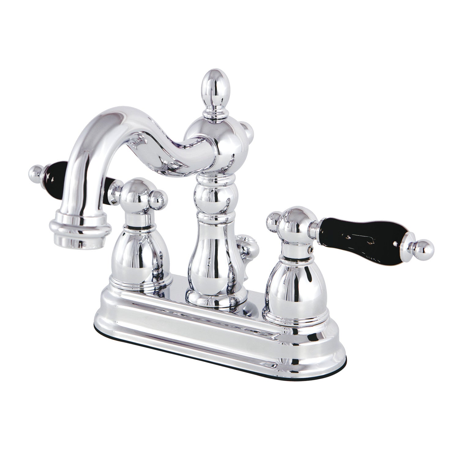 Kingston Heirloom KB1601PKL - Duchess Double-Handle 3 trous montage sur plage 4-Inch Centerset Robinet de salle de bain avec drain à tirette, chrome poli