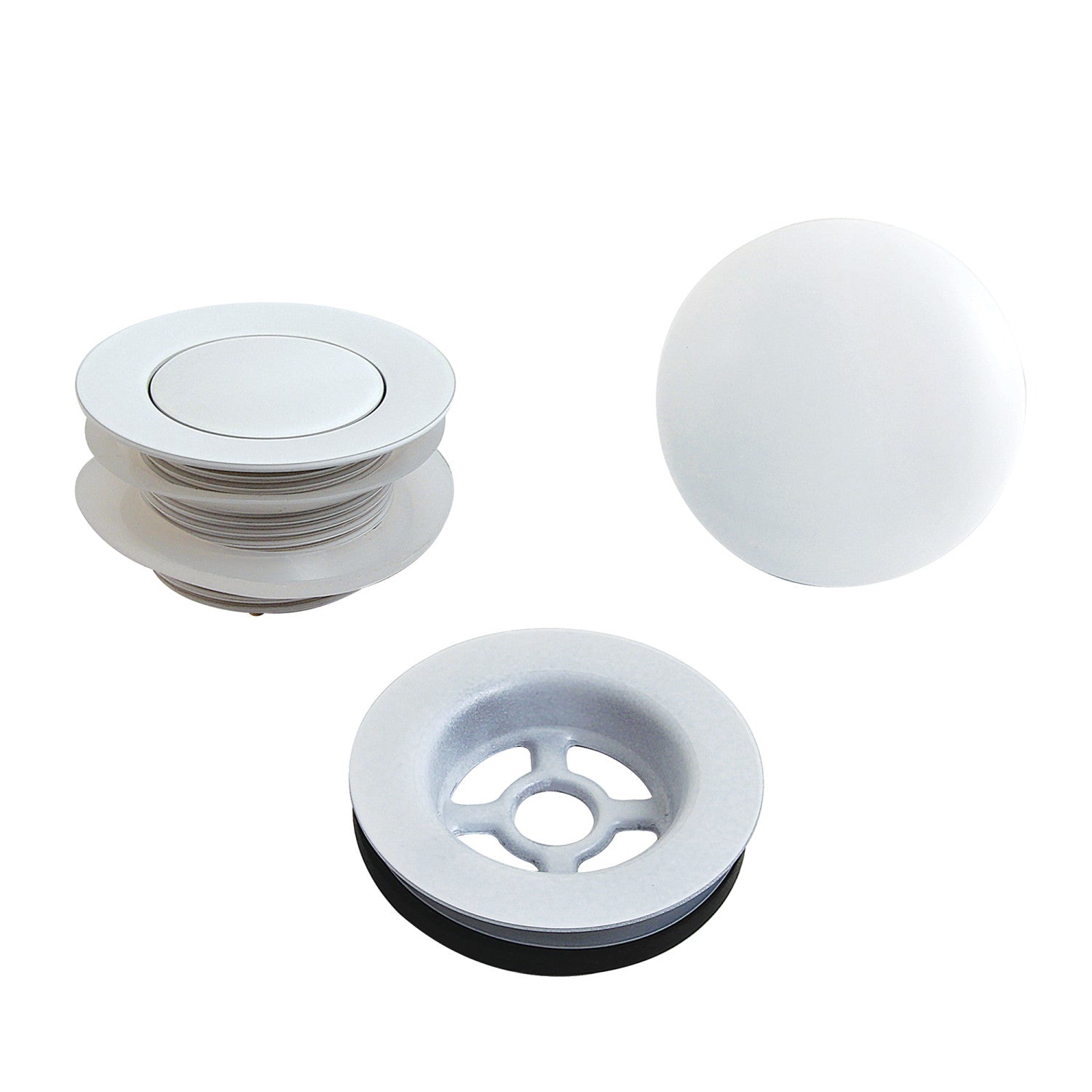 Kingston Trimscape VTDETRIMWH Toe Touch Tub Drain Trim Kit, White
