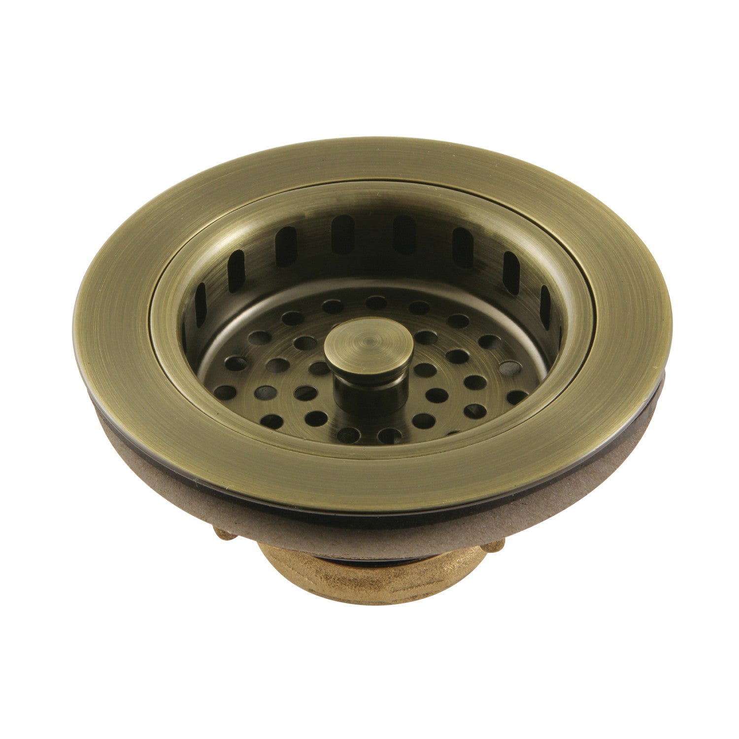 Kingston Made To Match KBS1003 3-1/2 Inch Kitchen Sink Basket Strainer Only, Antique Brass
