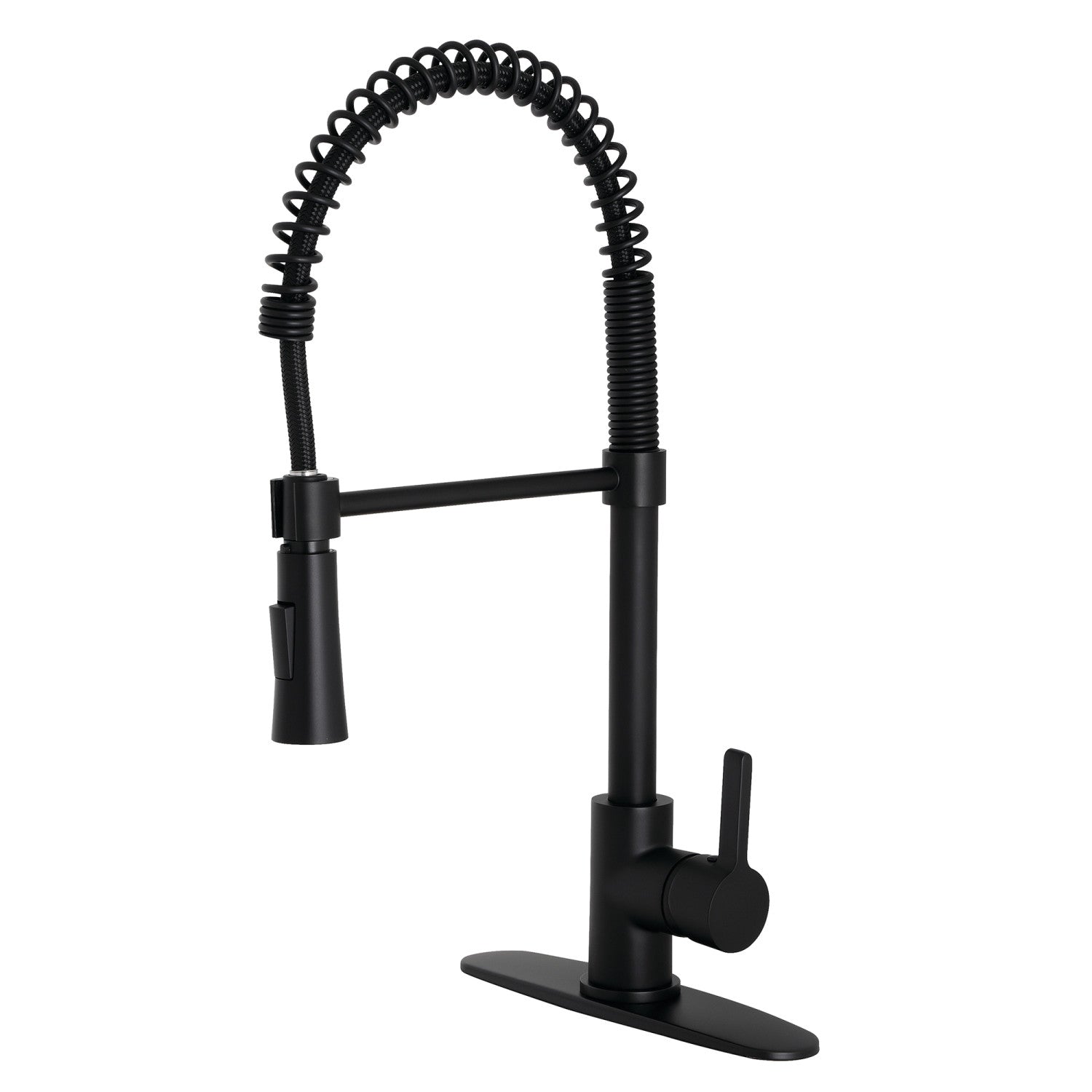 Kingston Sona LS8670CTL - Robinet de cuisine pré-rinçage à une poignée Continental 1 trou, noir mat