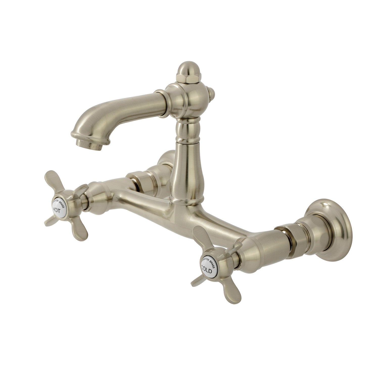 Kingston Heirloom KS7258BEX - Essex Double-Handle 2 trous Robinet de salle de bains mural, Nickel brossé