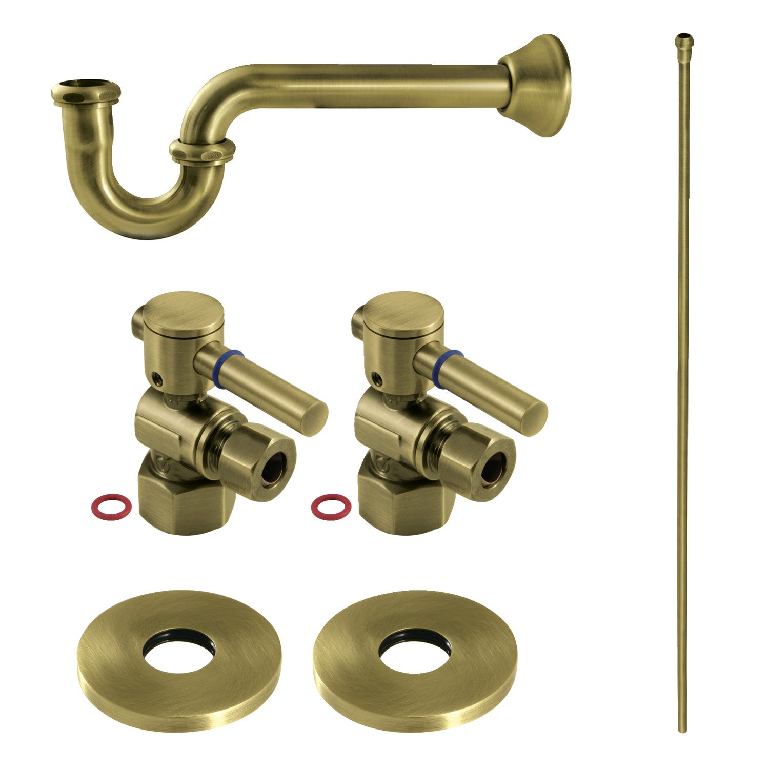 Kingston Tulare KPK403 - Concord Modern Plumbing Sink Trim Kit with P-Trap, Antique Brass