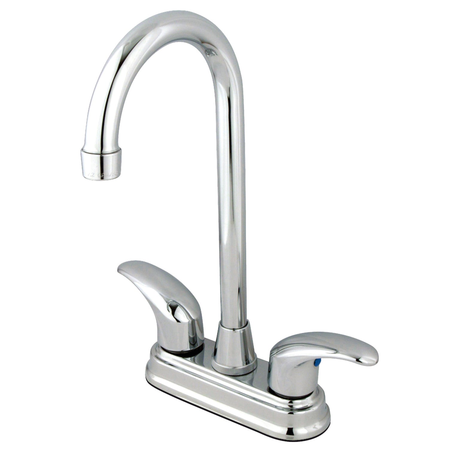 Kingston Tulare KB6491LL - Robinet de barre de montage de plate-forme à deux poignées 2 trous, chrome poli