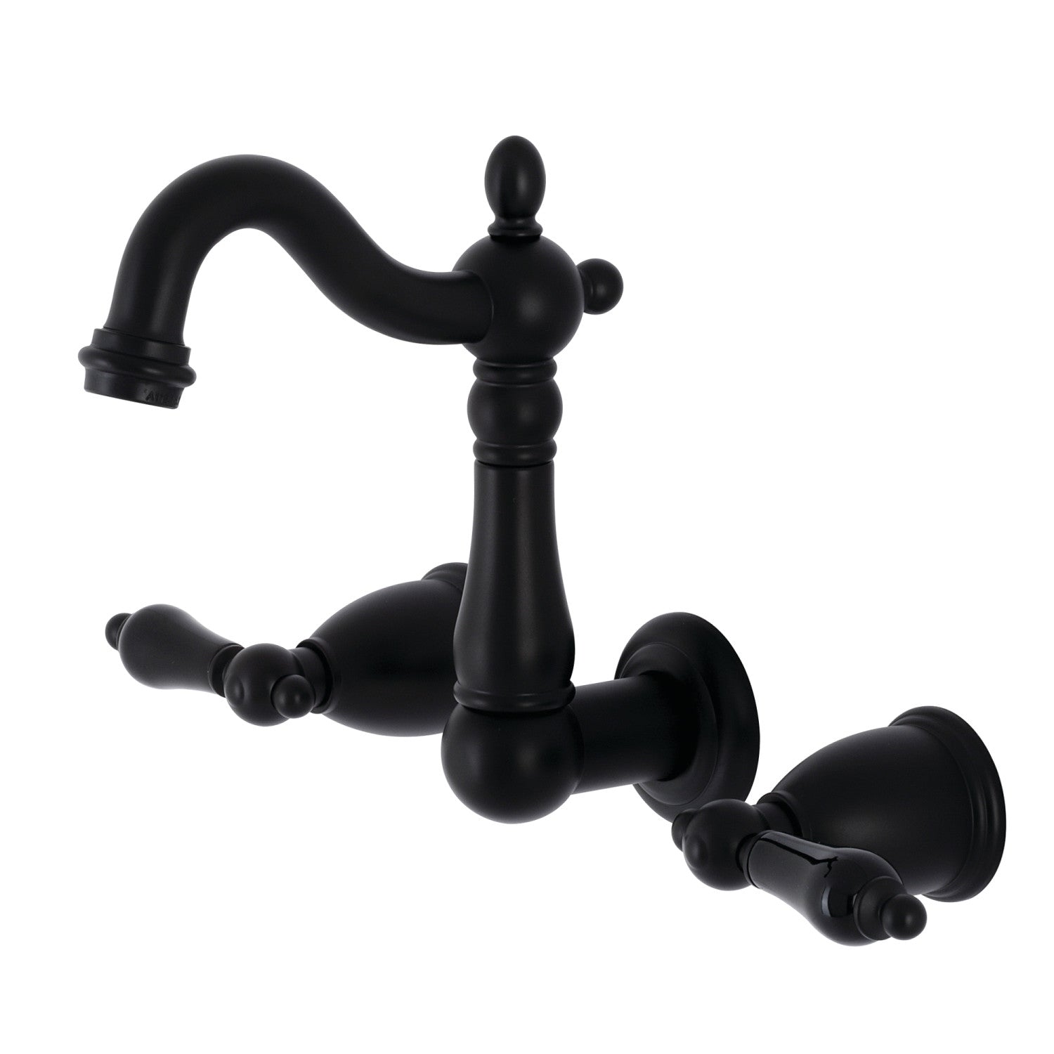 Kingston Heirloom KS1220PKL - Robinet de salle de bain à double poignée 3 trous, noir mat