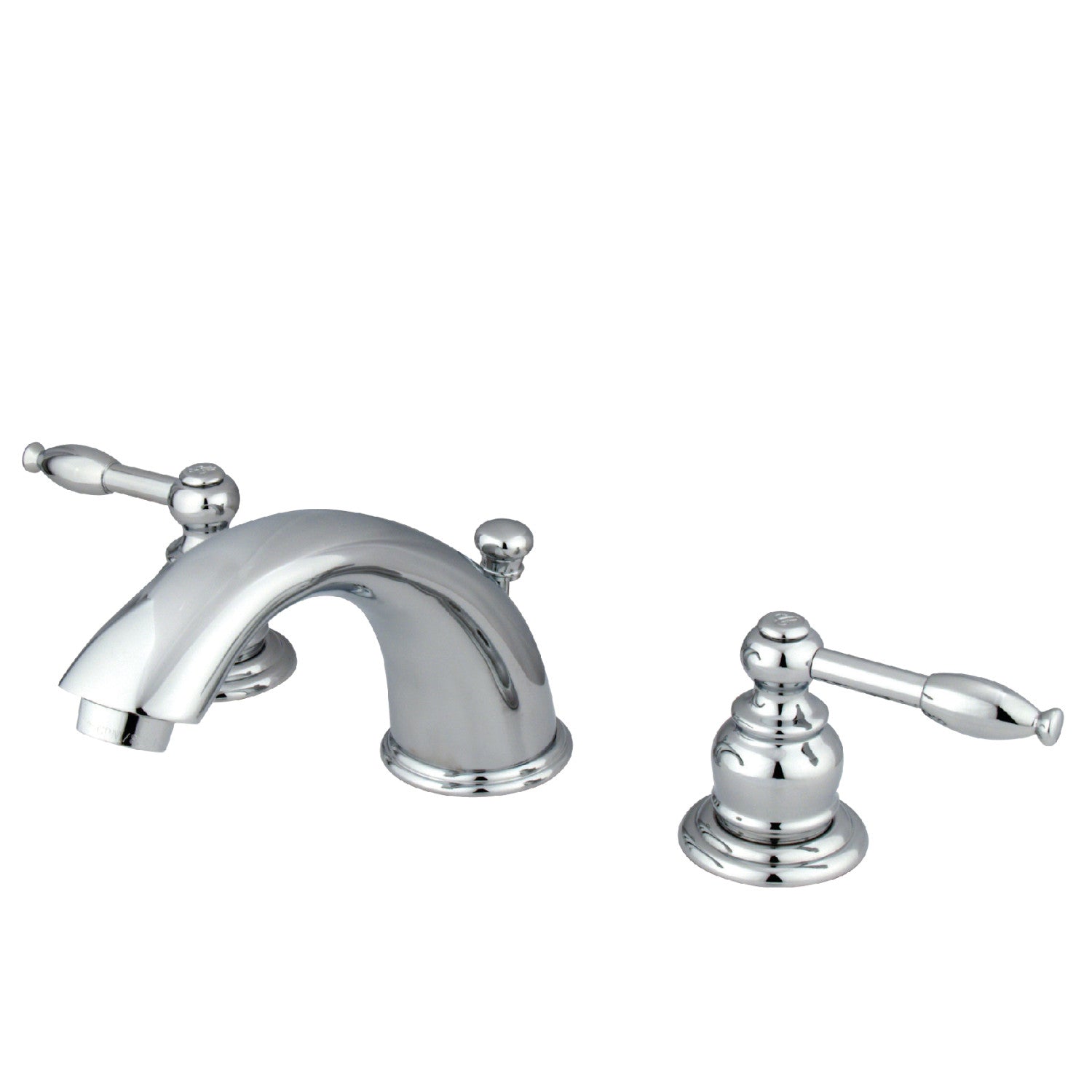 Kingston Heirloom KB961KL - Robinet de salle de bain à deux poignées Magellan 3 trous avec drain à tirette, chrome poli