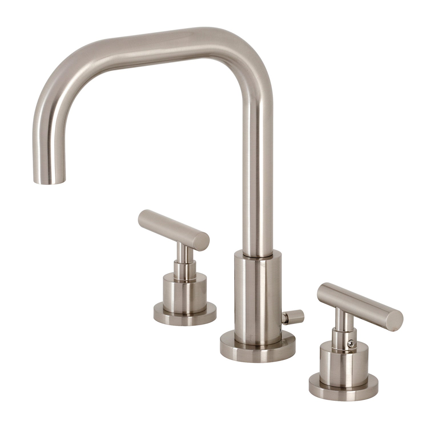 Kingston Sona FSC8938CML - Robinet de salle de bain à deux poignées 3 trous à montage sur table avec à tirette en laiton, nickel brossé