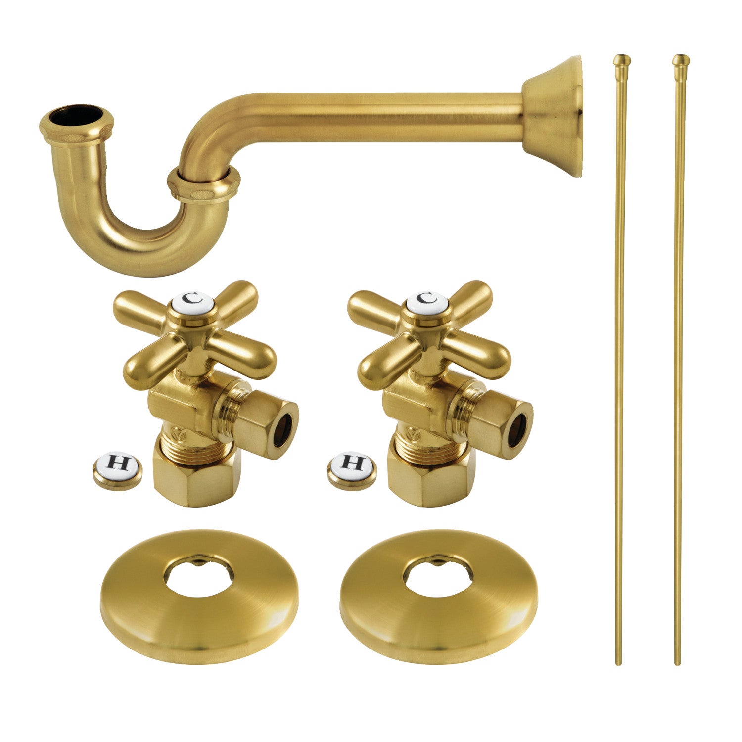 Kingston Heirloom KPK307 - Trimscape Traditional Plumbing Supply Kit Combo, Brushed Brass