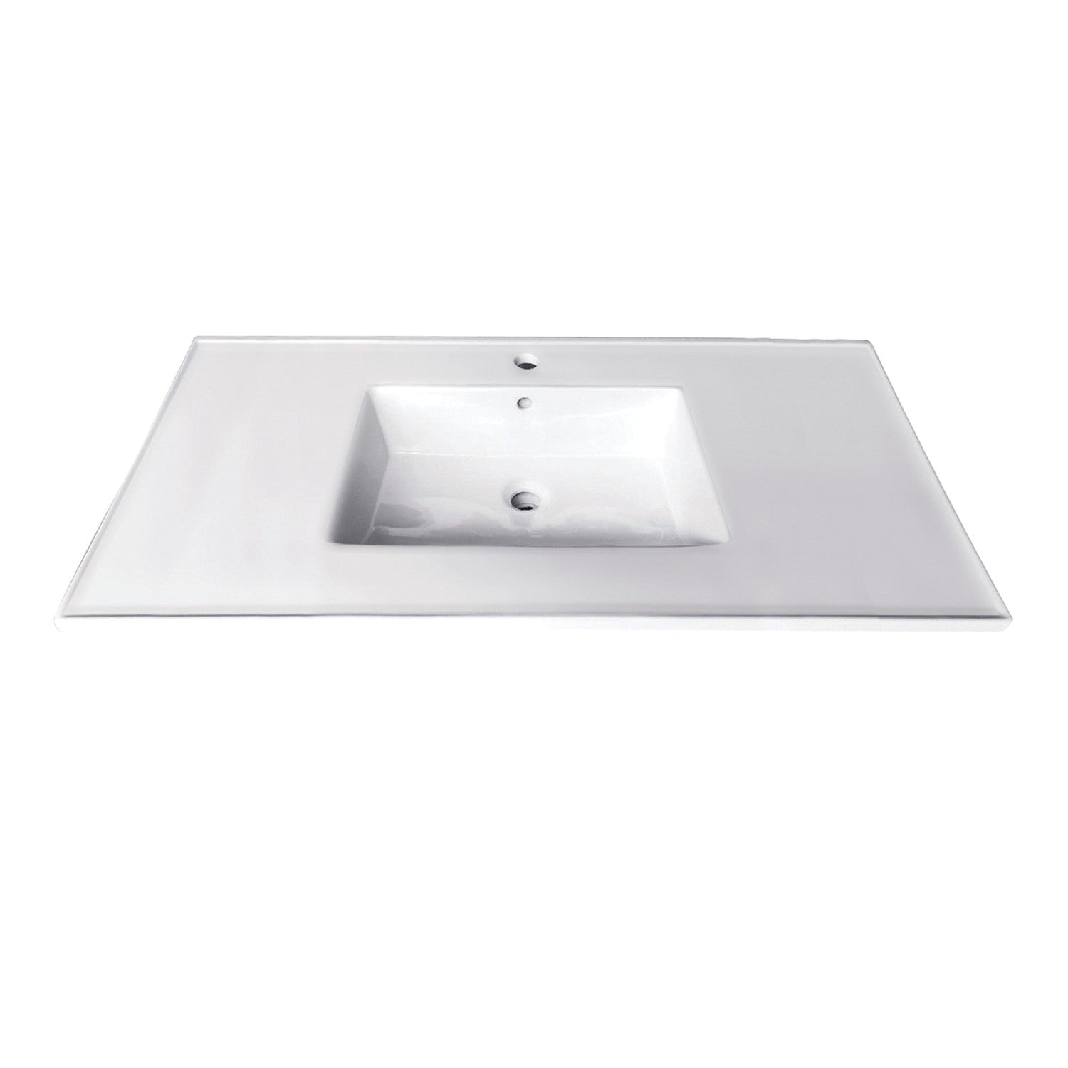 Kingston Tulare LBT372271 - Continental 37-Inch Ceramic Vanity Sink Top (1 Hole), White