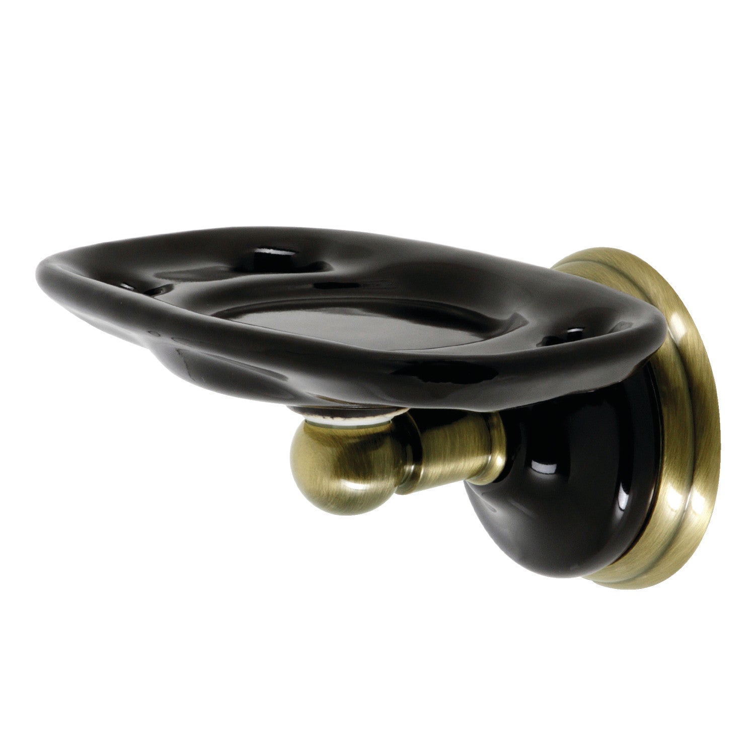 Kingston Heirloom BA9116AB - Brosse à dents et support de gobelet Onyx à eau, laiton antique