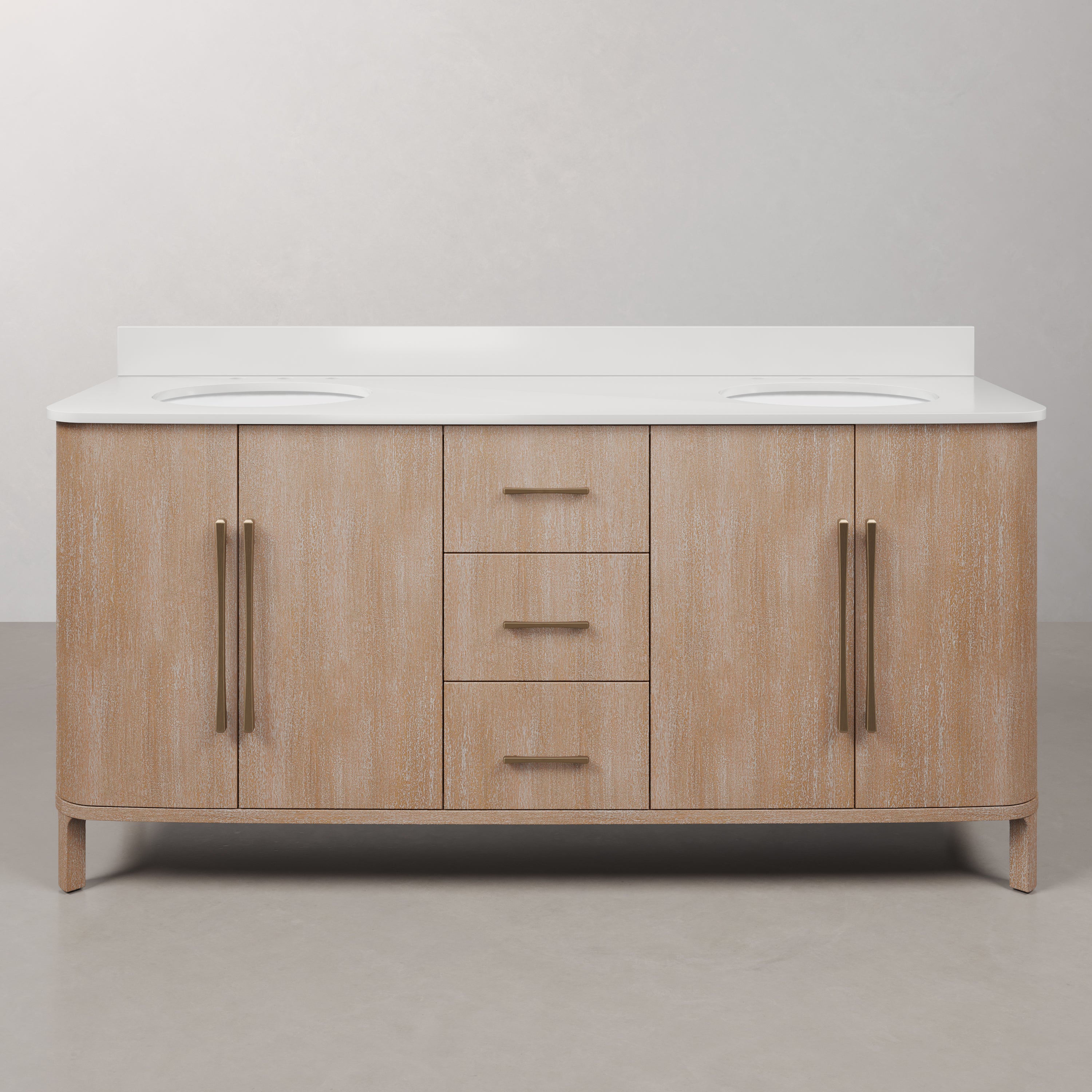 Kingston Luxe CI72EM08TL - 72 in. x 22 in. Bathroom Vanity Double Sink Freestanding with Whitebrook Engineered Marble Top, Toffee Latte