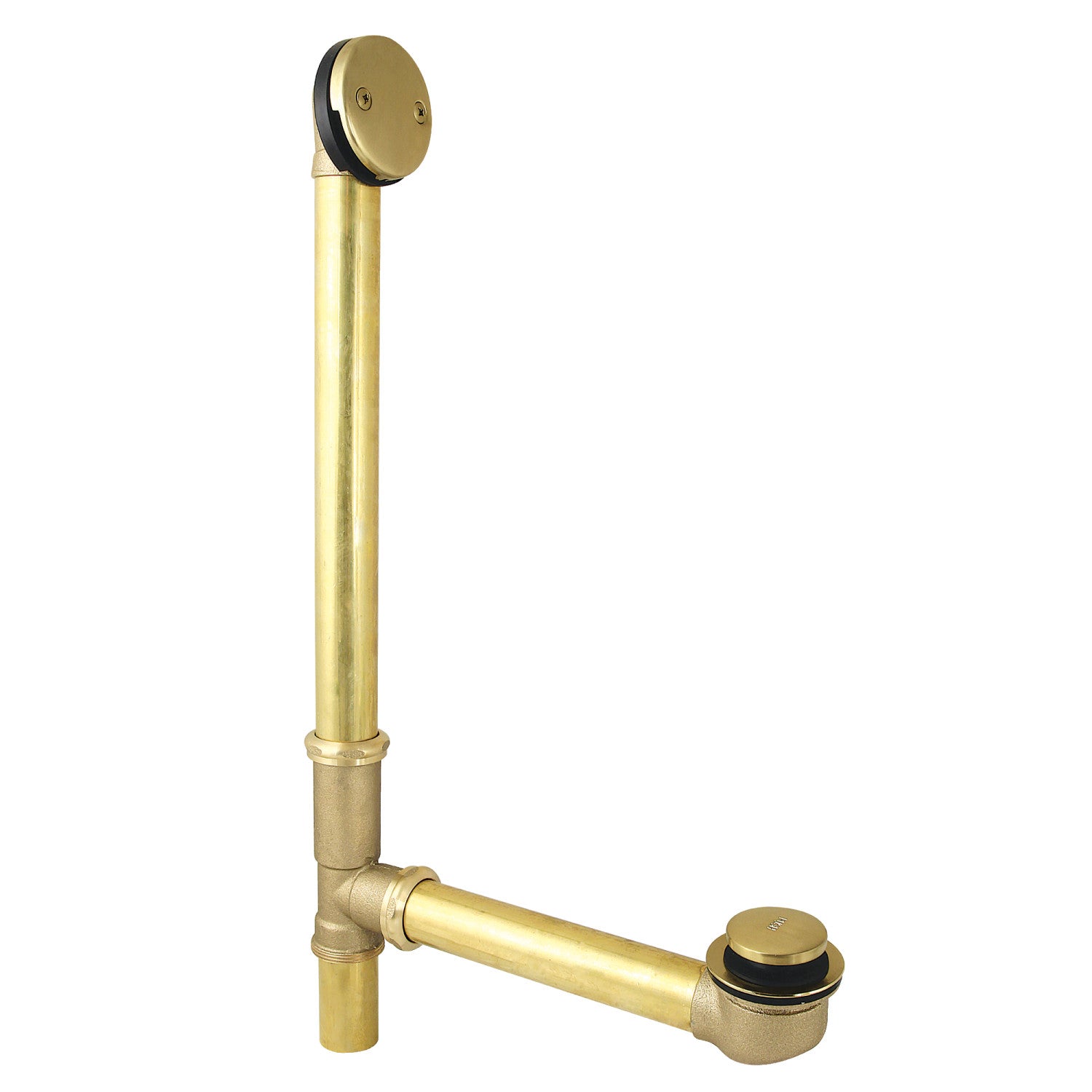 Kingston Tulare DTT2187 - Made To Match 23-Inch Brass Toe Touch Tub Waste and Overflow, Brushed Brass