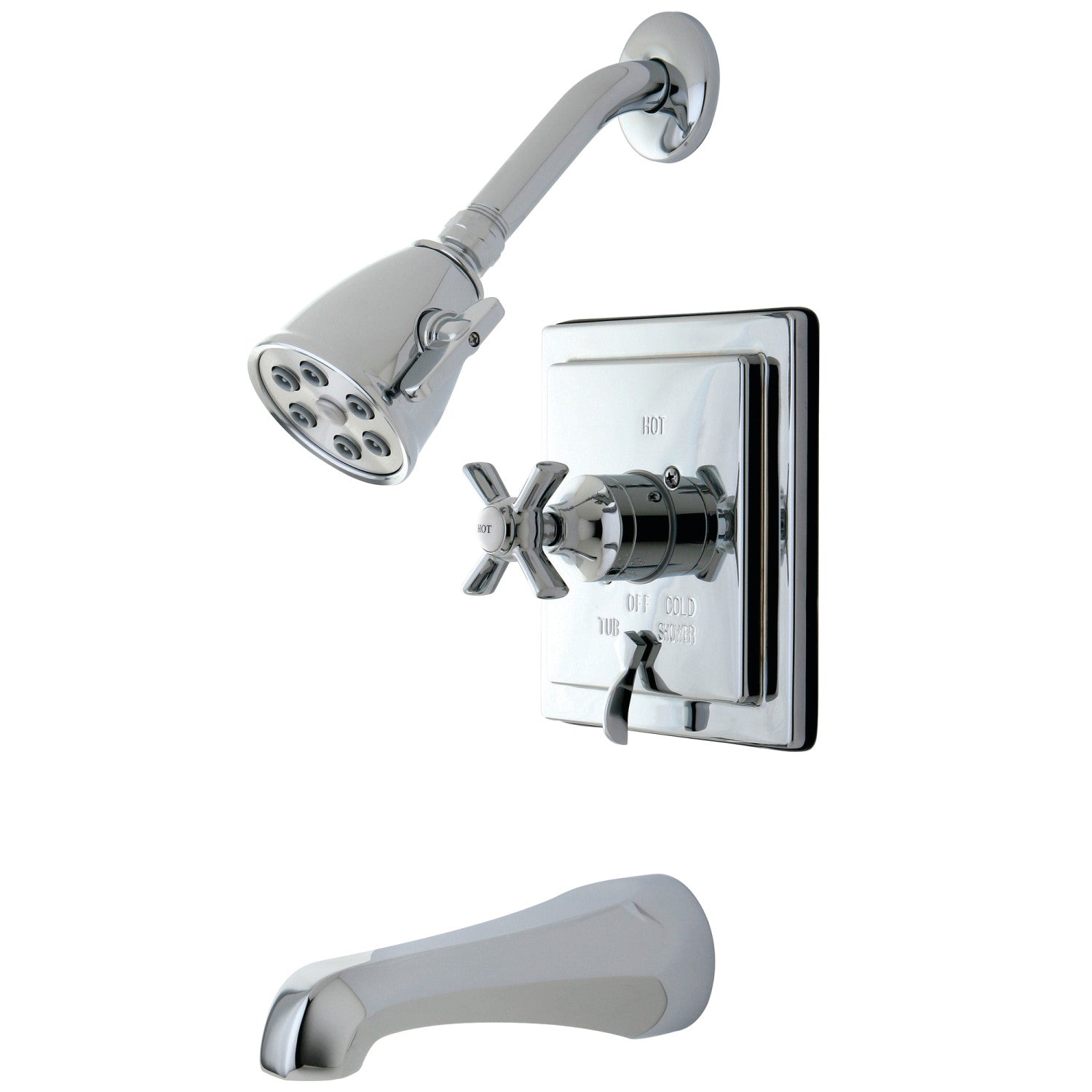 Kingston Tulare VB86510ZX - Robinet de baignoire et de douche à pression monomanche Millennium, chrome poli