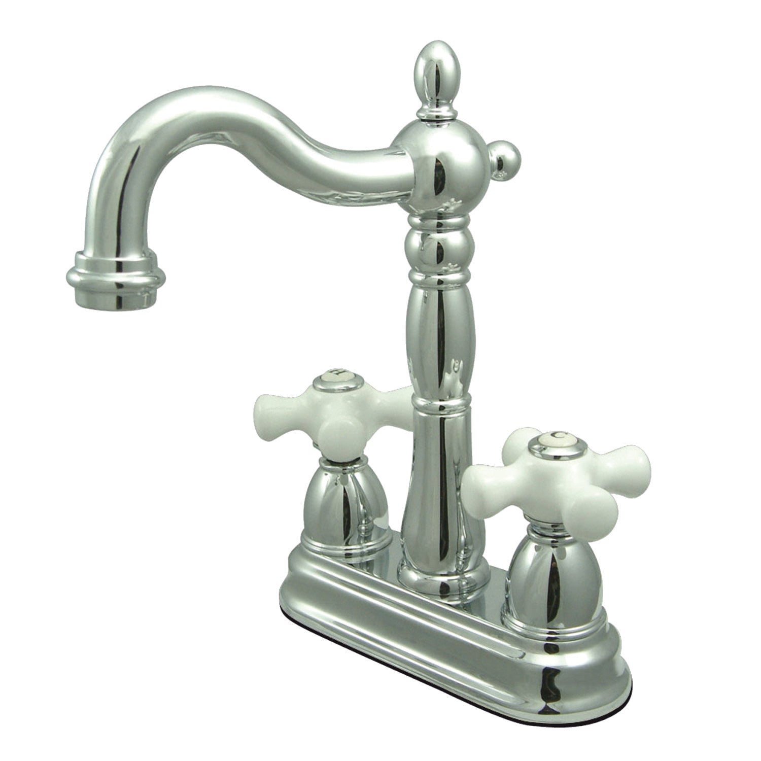 Kingston Heirloom KB1491PX - Robinet de bar à deux poignées Heritage 2 trous, chrome poli