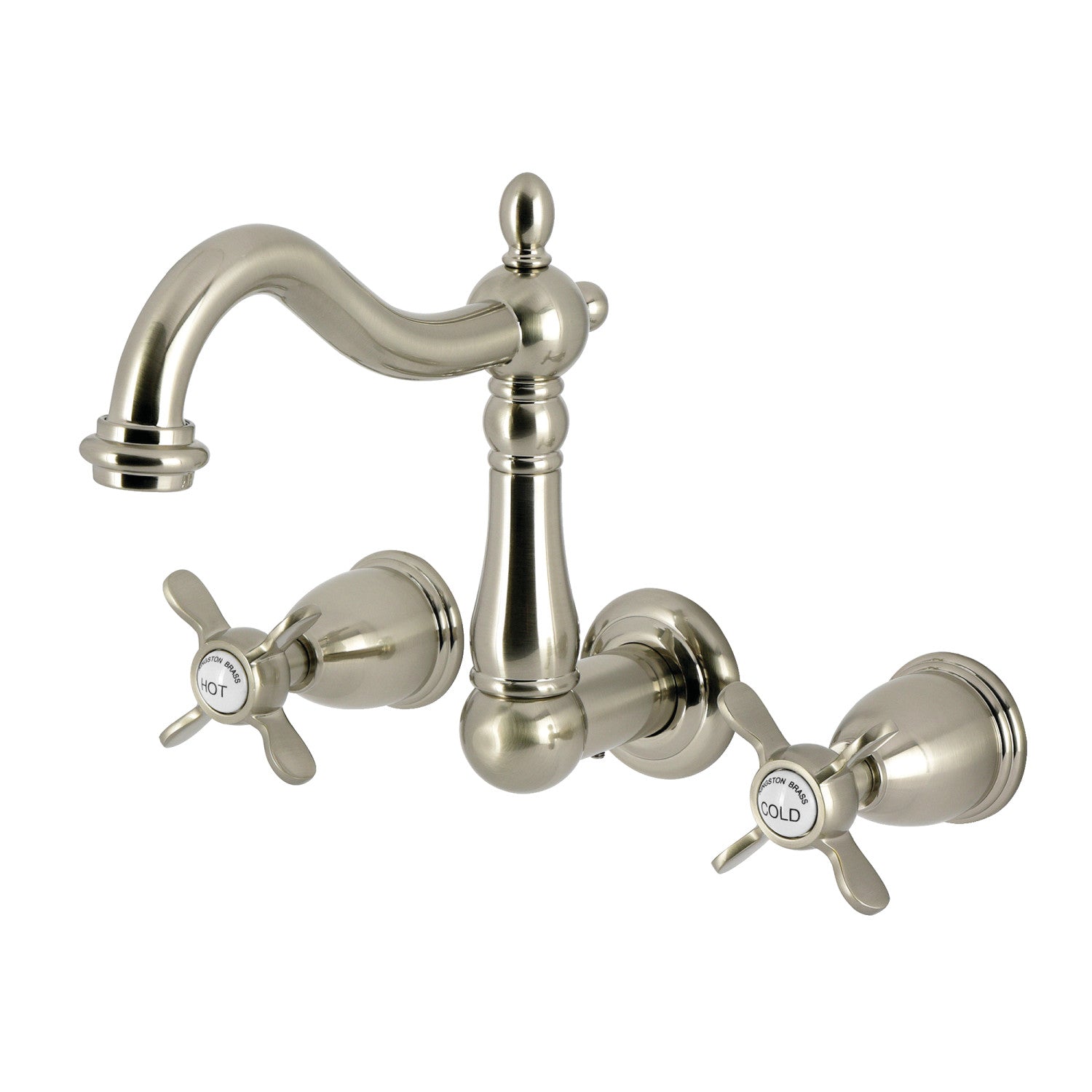 Kingston Heirloom KS1258BEX - Essex Double-Handle 3 trous Robinet de salle de bains mural, Nickel brossé
