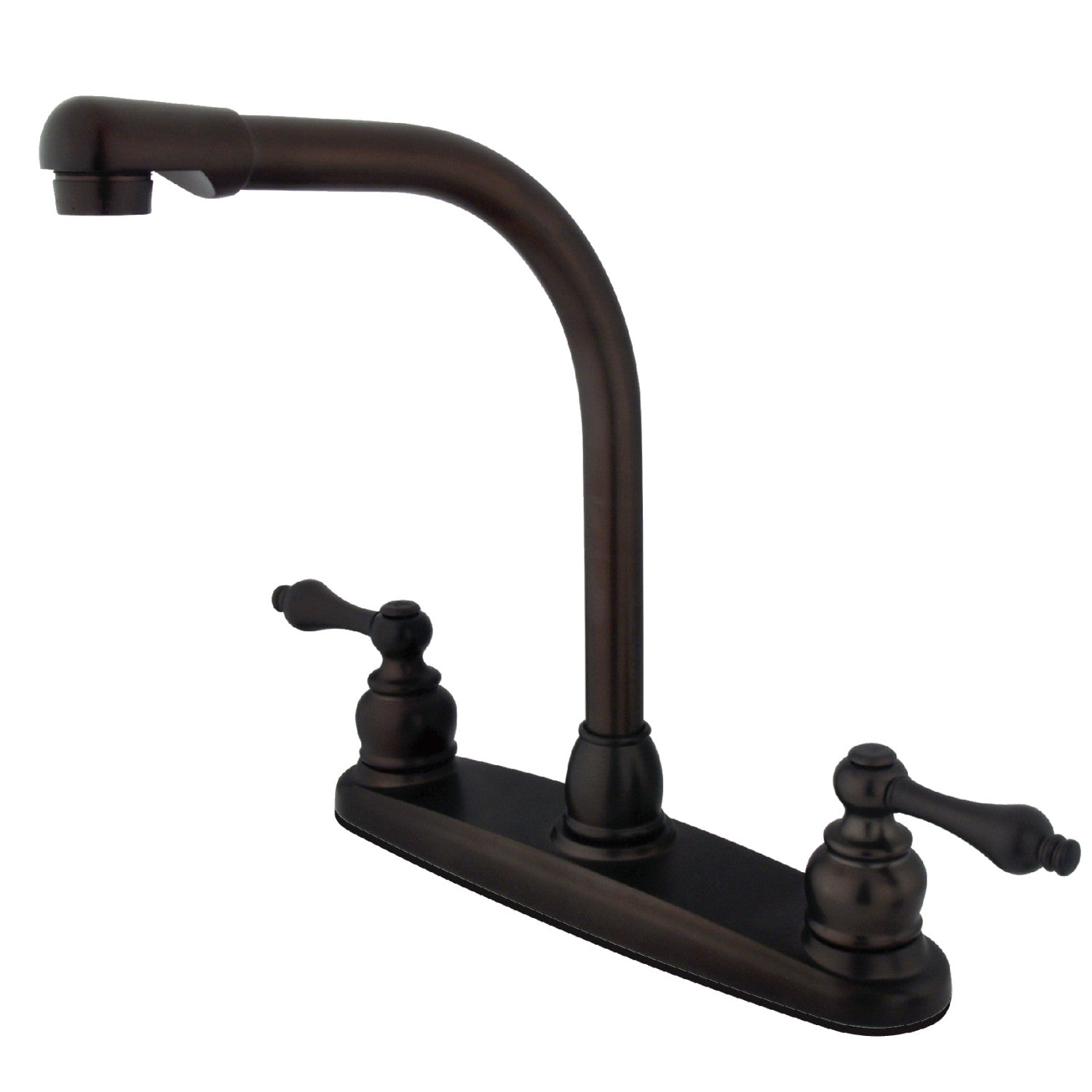 Kingston Tulare KB715ALLS - Victorian à deux poignées 2 trous 8" Centerset Robinet de cuisine, Bronze frotté à l'huile