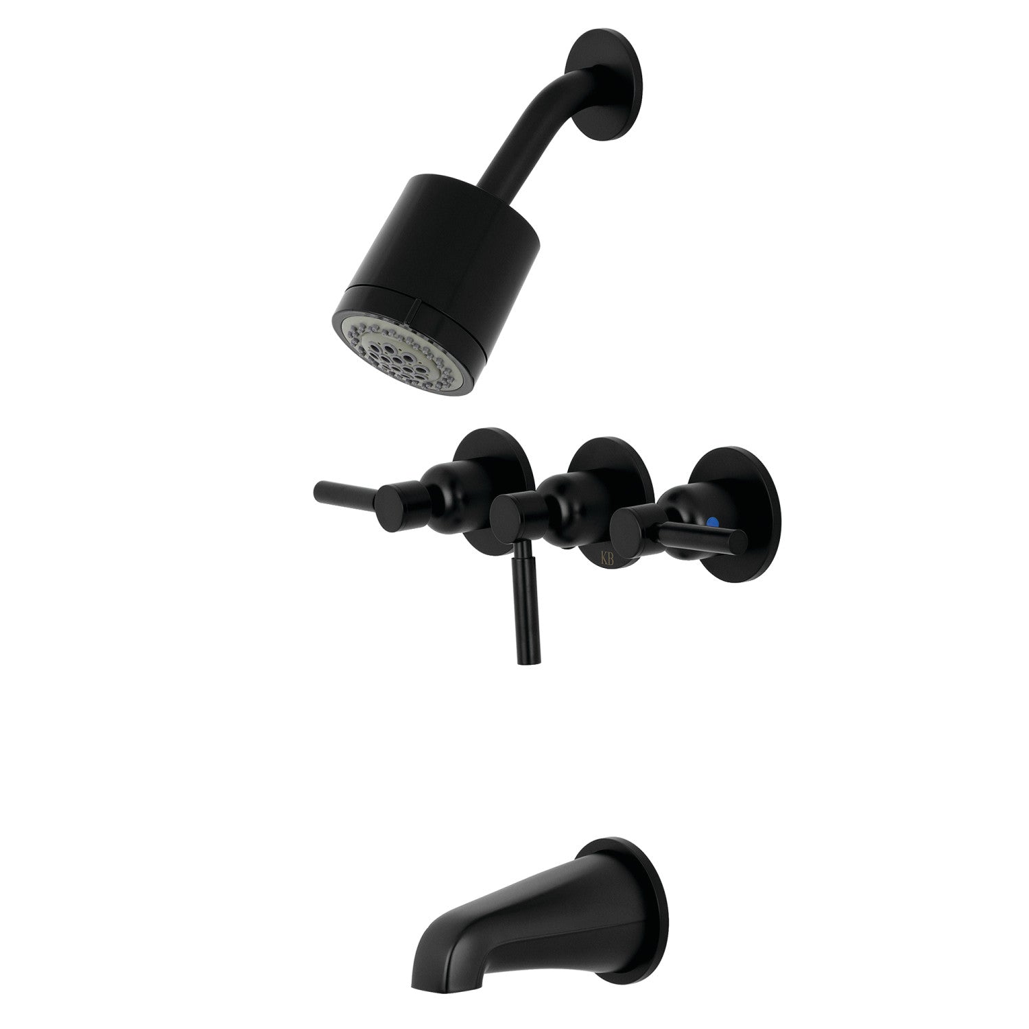 Kingston Sona KBX8130DL - Robinet de baignoire et de douche à triple poignée Concord, noir mat