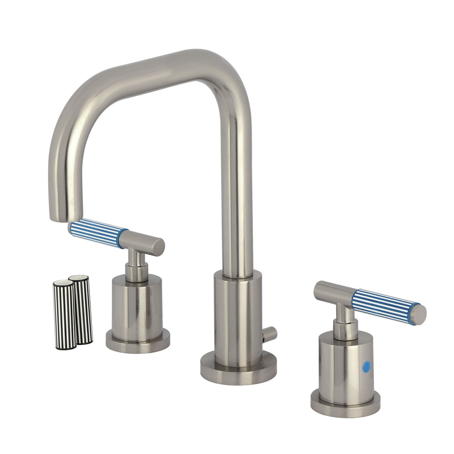 Kingston Sona FSC8938KPS - Robinet de salle de bain à large déploiement avec à tirette en laiton, nickel brossé
