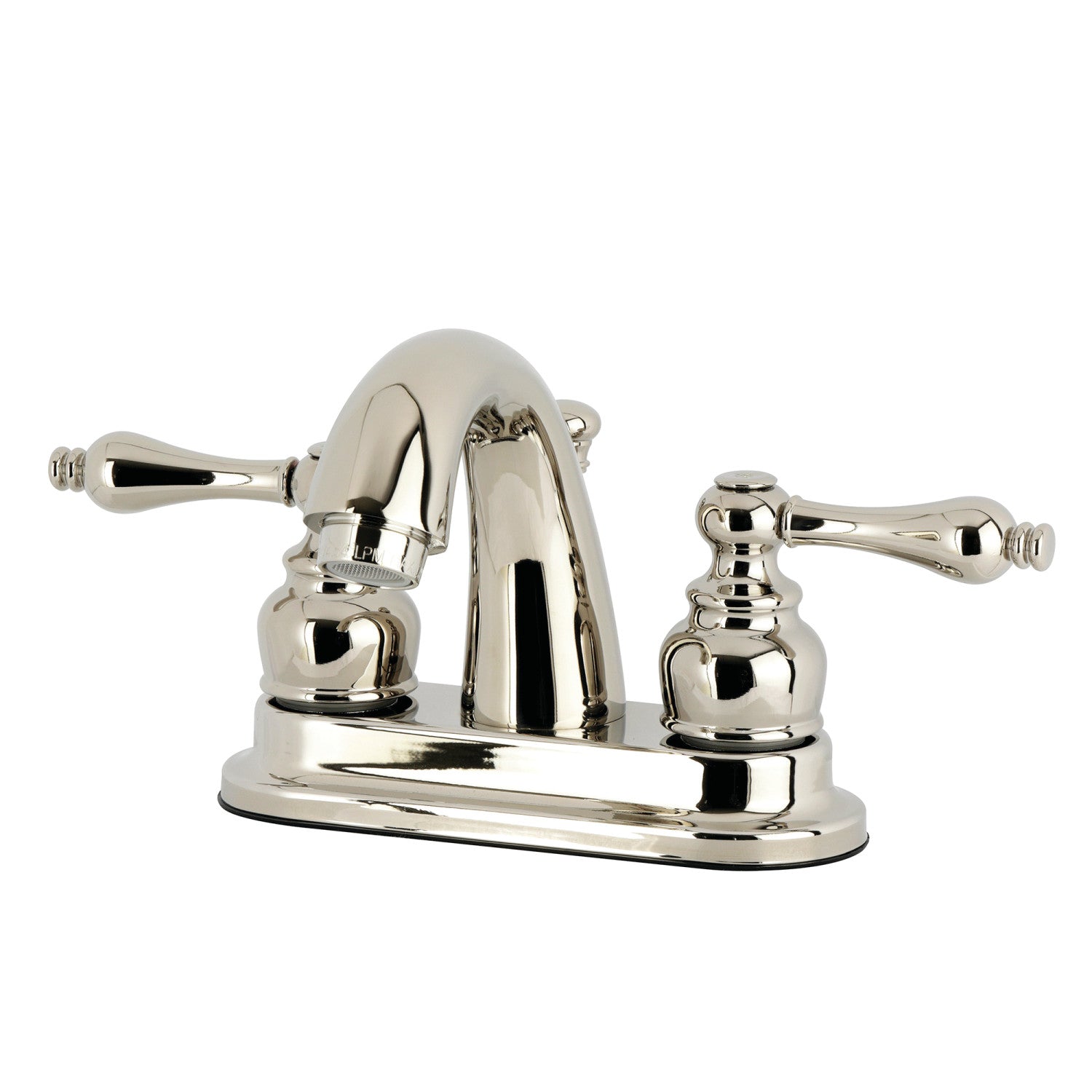 Kingston Heirloom KB5616AL - Robinet de salle de bains à double poignée de restauration 3 trous montage sur plage 4-Inch Centerset avec drain à tirette, nickel poli