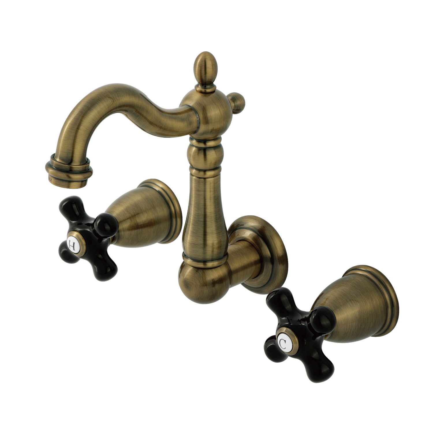 Kingston Heirloom KS1223PKX - Robinet de salle de bain à double poignée 3 trous, laiton antique