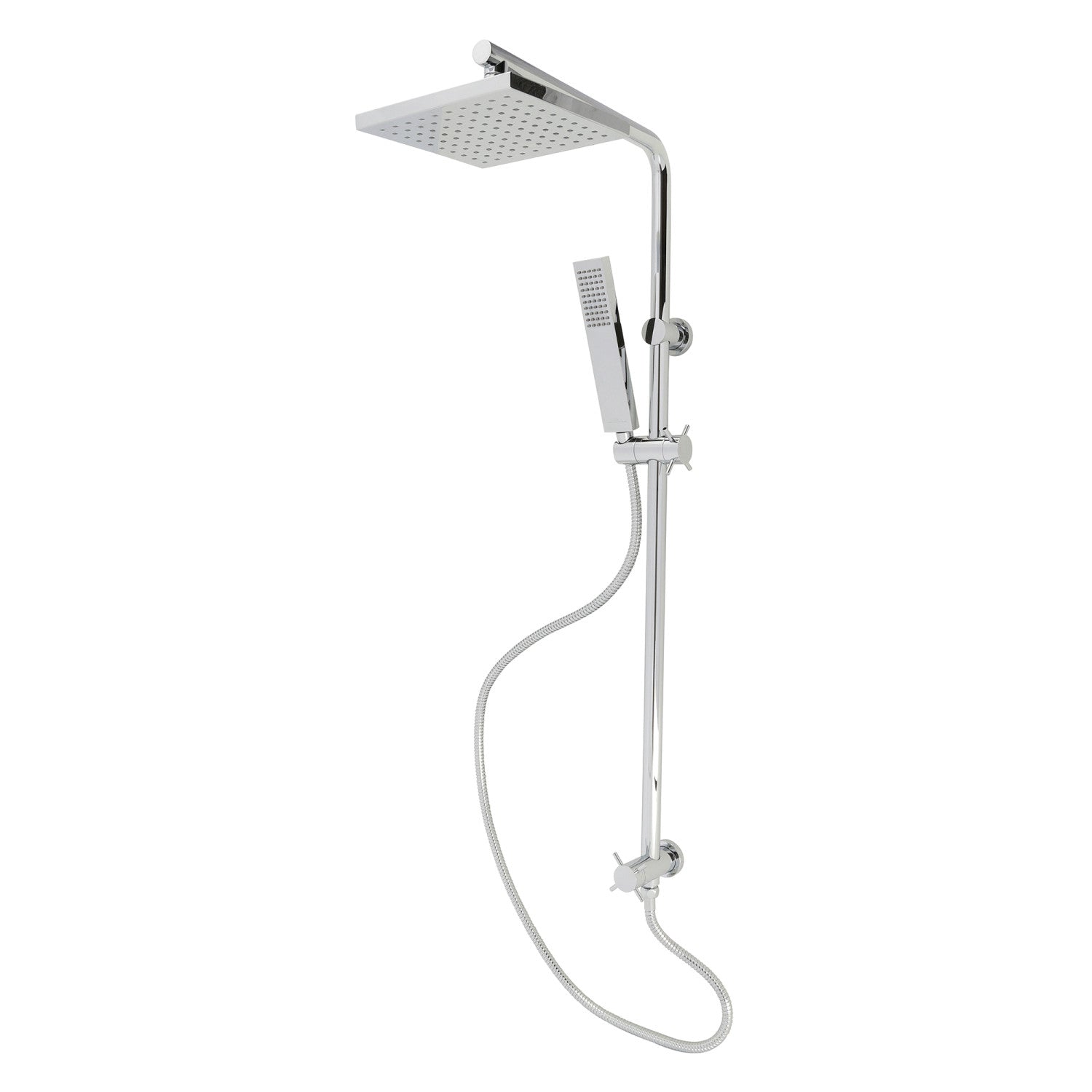 Kingston Sona KSG2621D - Système de douche de pluie à montage mural Claremont avec douche à main, chrome poli