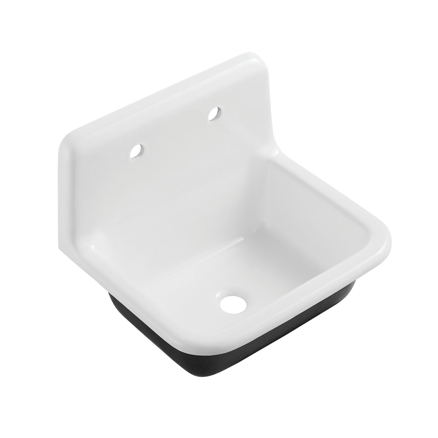 Kingston Heirloom GCLWS22187 - Petra Galley 22-Inch Cast Iron Single Bowl Wall Mount Utility Sink, White