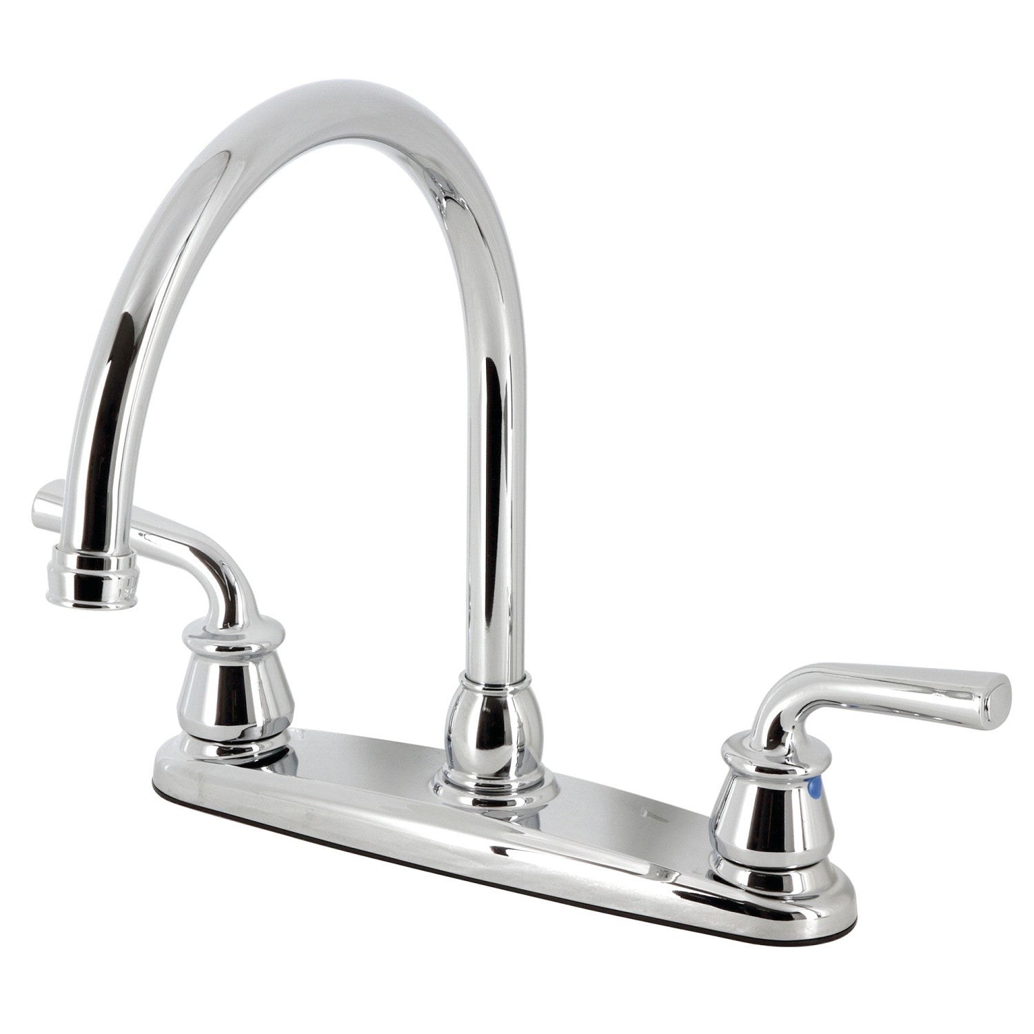 Kingston Tulare KB790RXL - Robinet de cuisine central à deux poignées 3 trous 8, chrome poli
