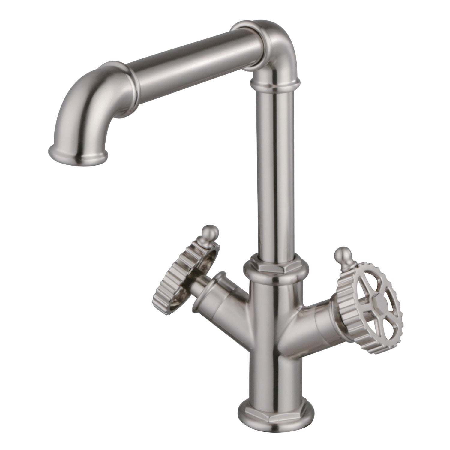 Kingston Sona LS6508CG - Robinet de cuisine à deux poignées Fuller 1 trou, nickel brossé
