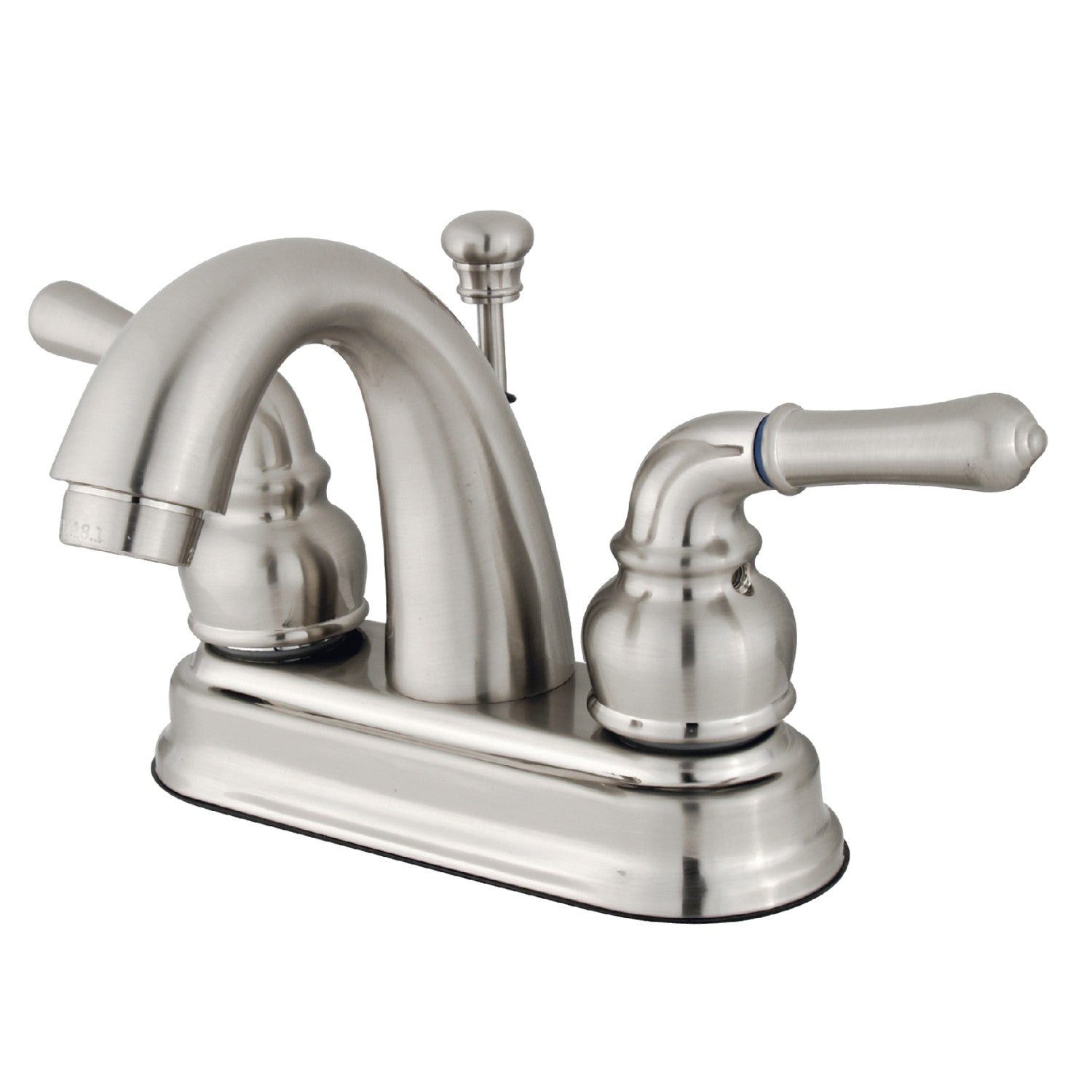 Kingston Heirloom GKB5618NML - Naples Double-Handle 3 trous montage sur plage 4-Inch Centerset Robinet de salle de bain avec drain à tirette, Nickel brossé